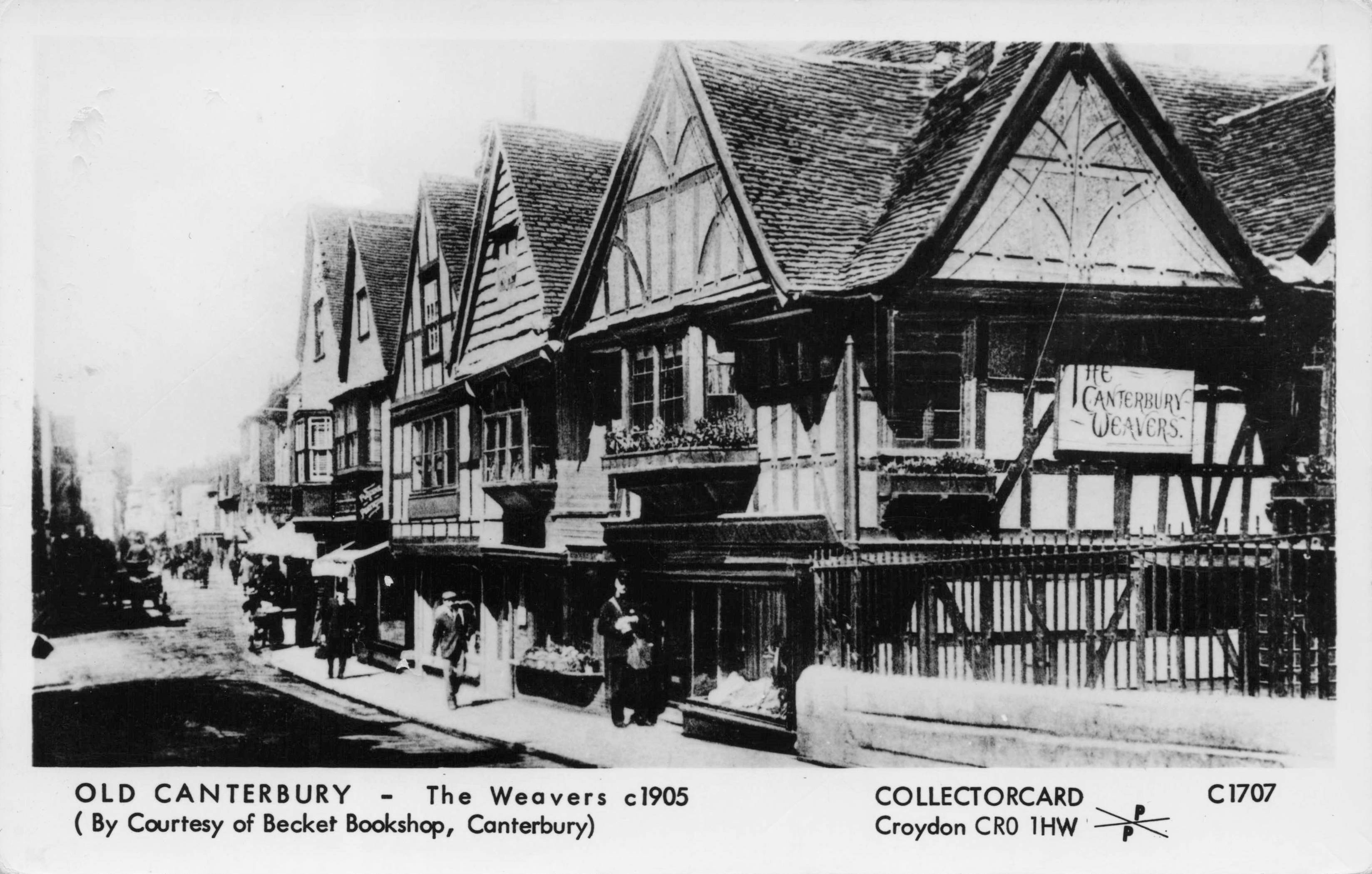 Old Canterbury Weavers 1905 Kent Becket Bookshop Photo Postcard