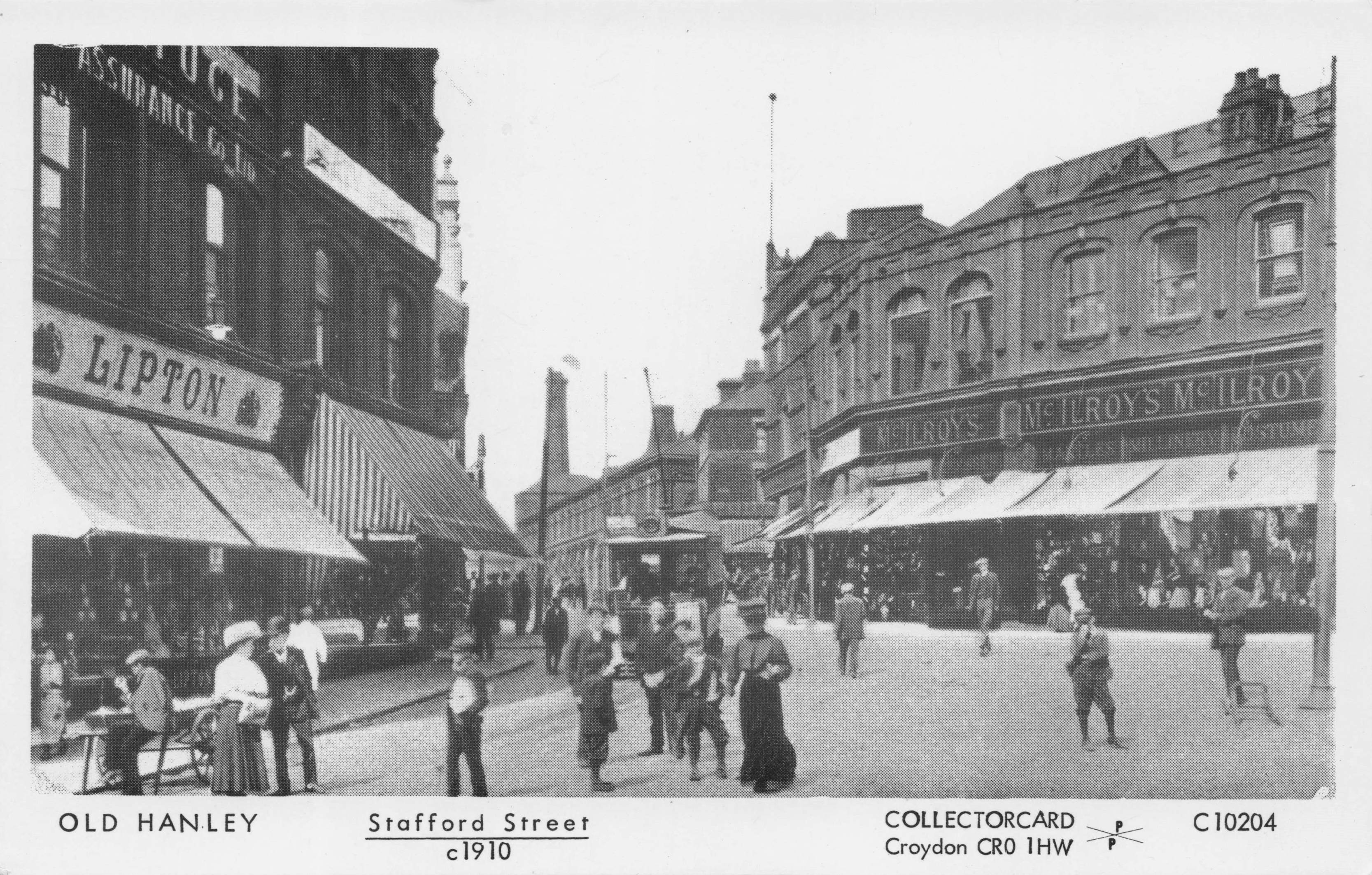 Old Hanley Transport McIlroys Shop Lipton Tea Store Staffs Postcard