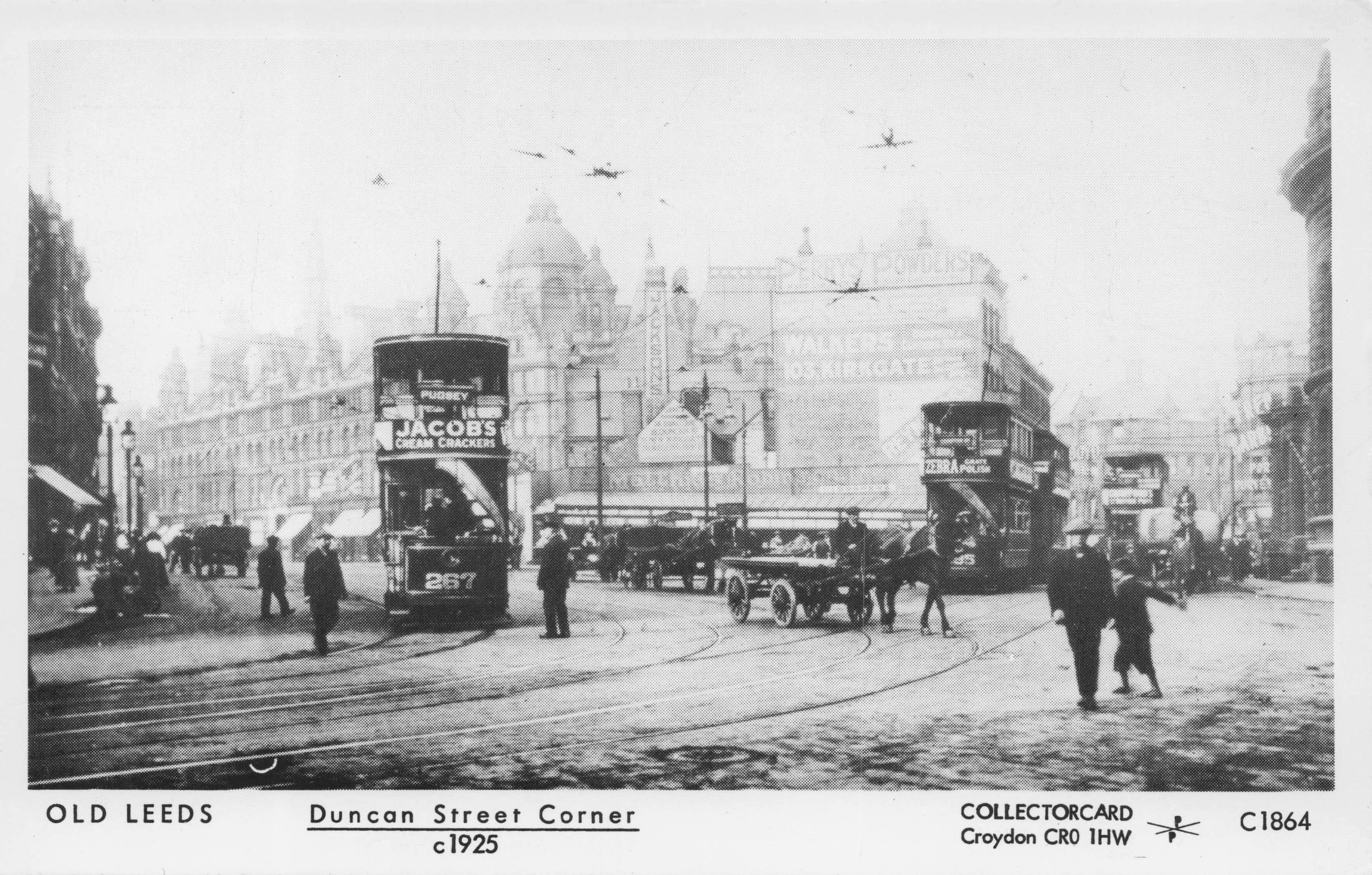Duncan Street Corner 1920s Leeds Lorry Bus Transport Photo Postcard