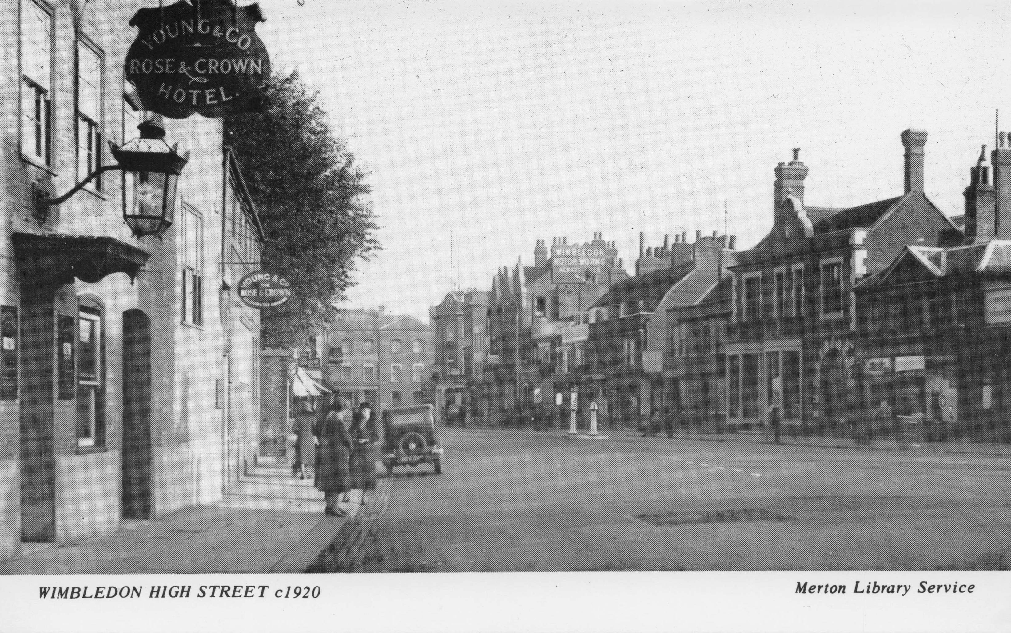 Wimbledon High Street Rose & Crown Hotel London Photo Postcard