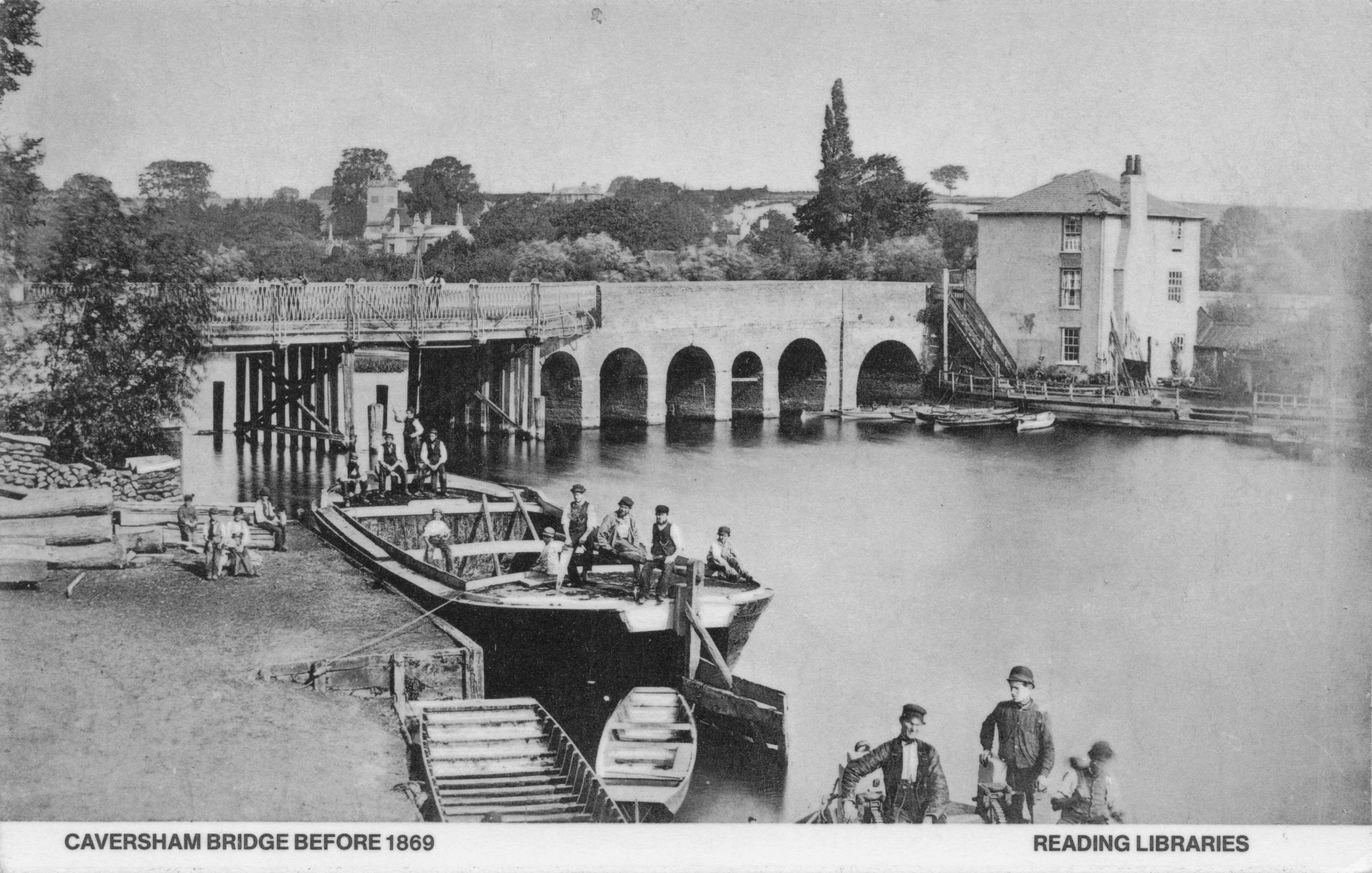 Victorian Old Boats at Caversham Bridge London Photo Postcard
