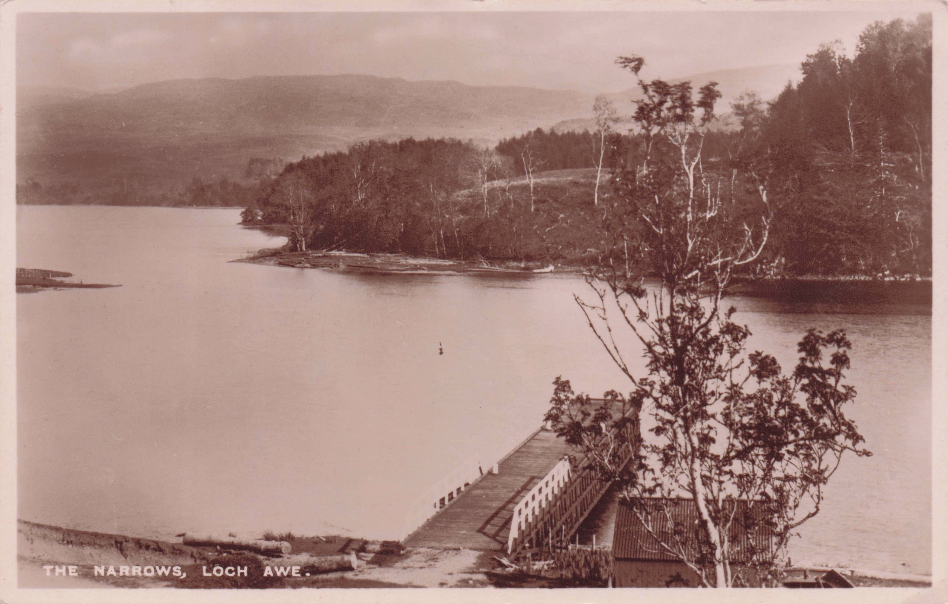 The Narrows Loch Awe Scotland Old Real Photo Postcard