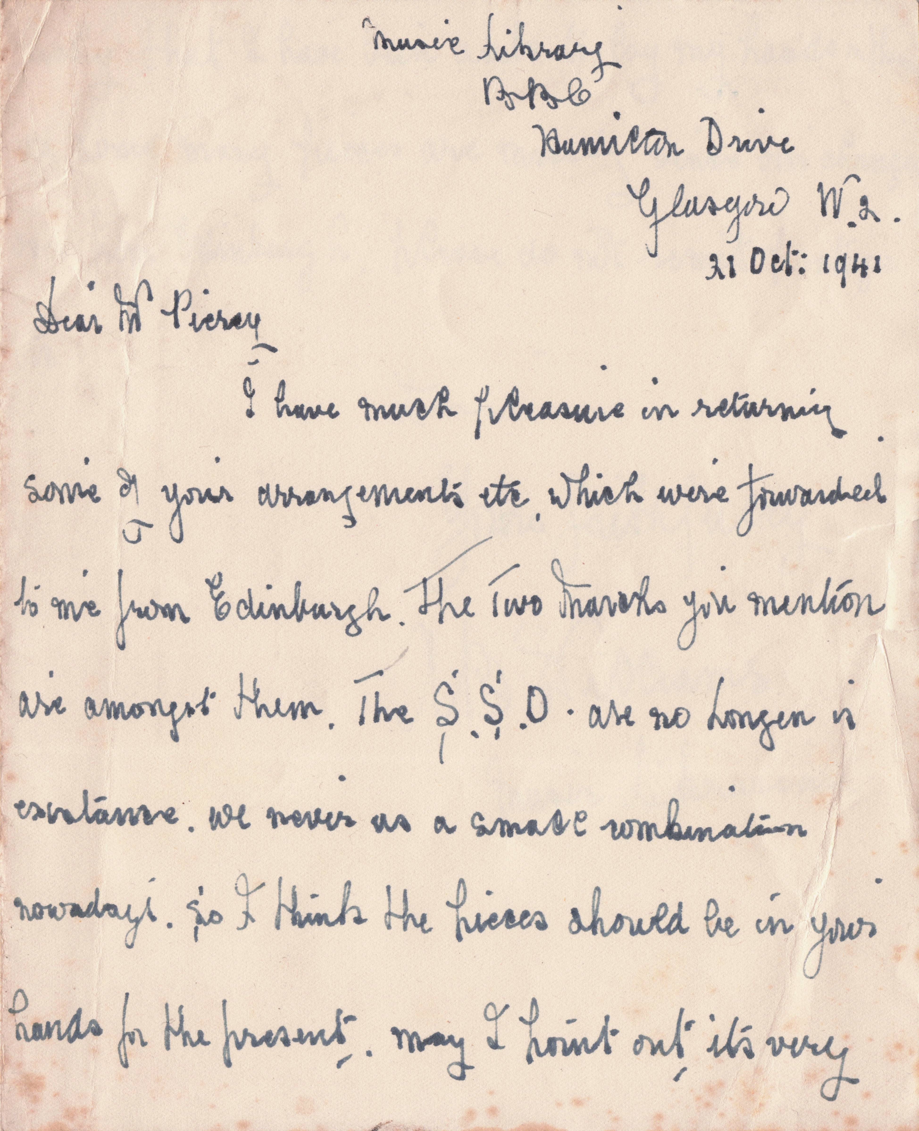 Ms M Williams WW2 Blitz War Radio BBC Chicken Farm Eggs Hand Signed Letter