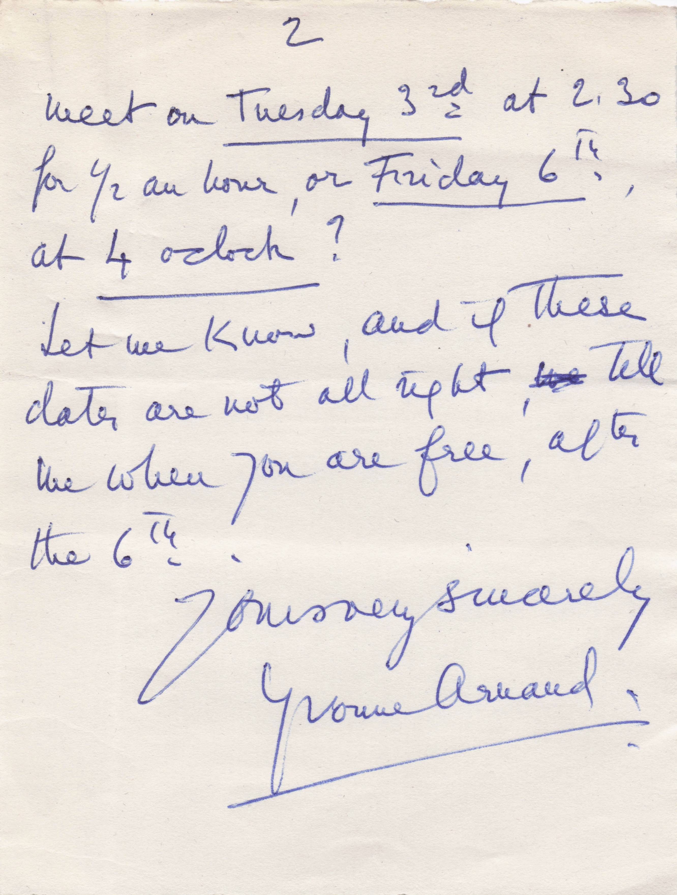 Yvonne Aunaud French Actress Pianist Antique Surrey Hand Signed Letter