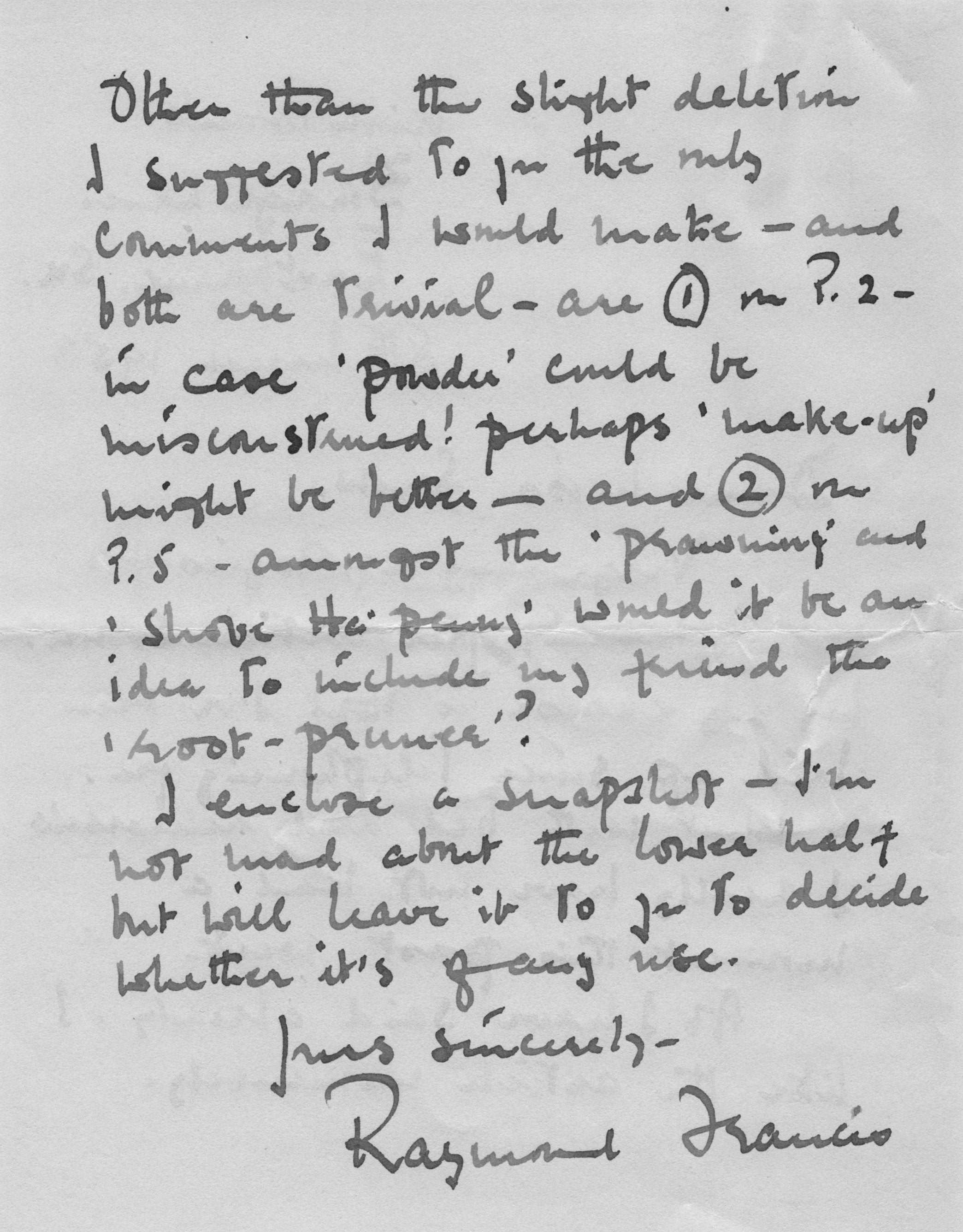 Raymond Francis Actor Tom Lockhart 2x Home Address Hand Signed Letter s
