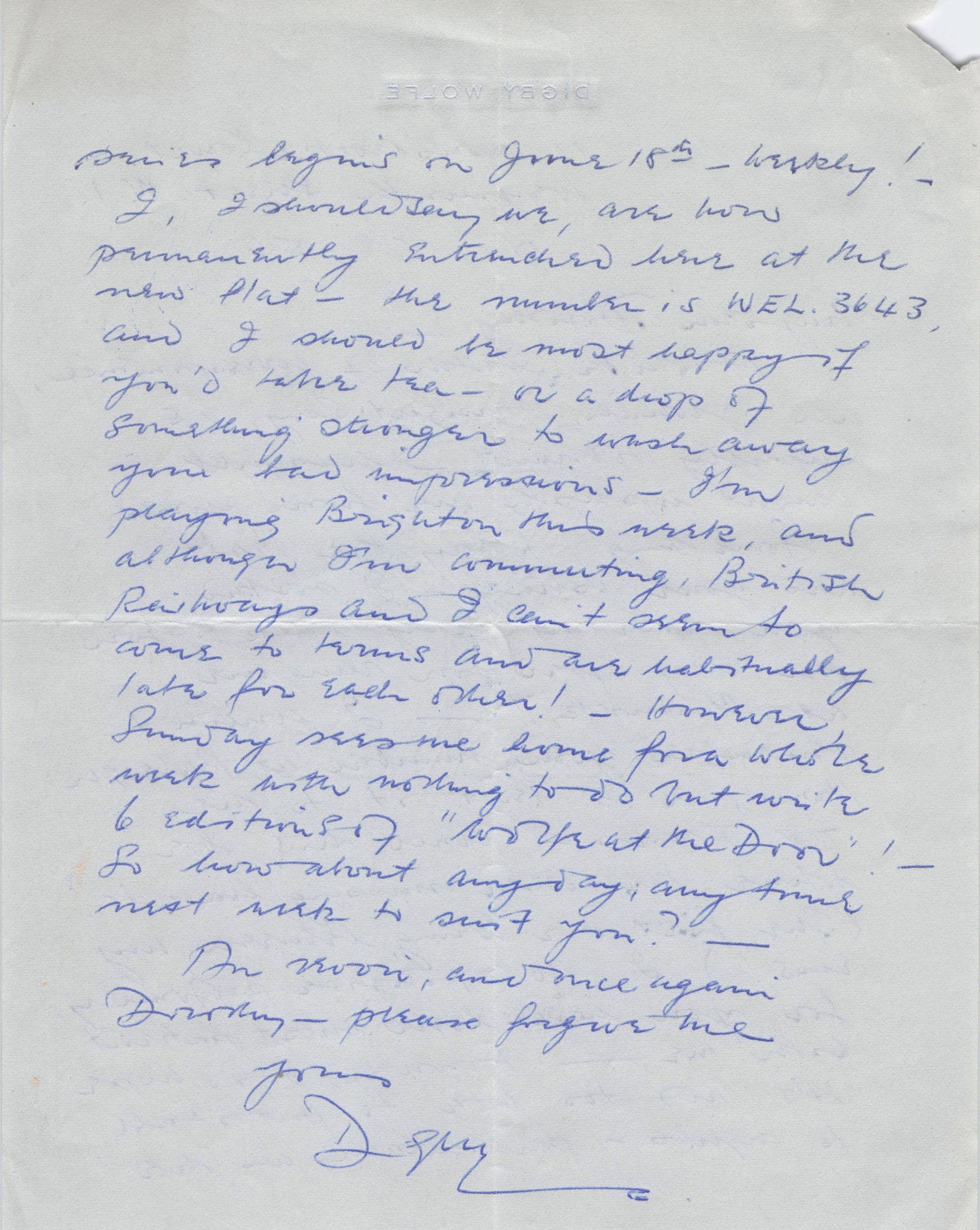Digby Wolfe Disney Jungle Book Film Amazing Fully Written Hand Signed Letter