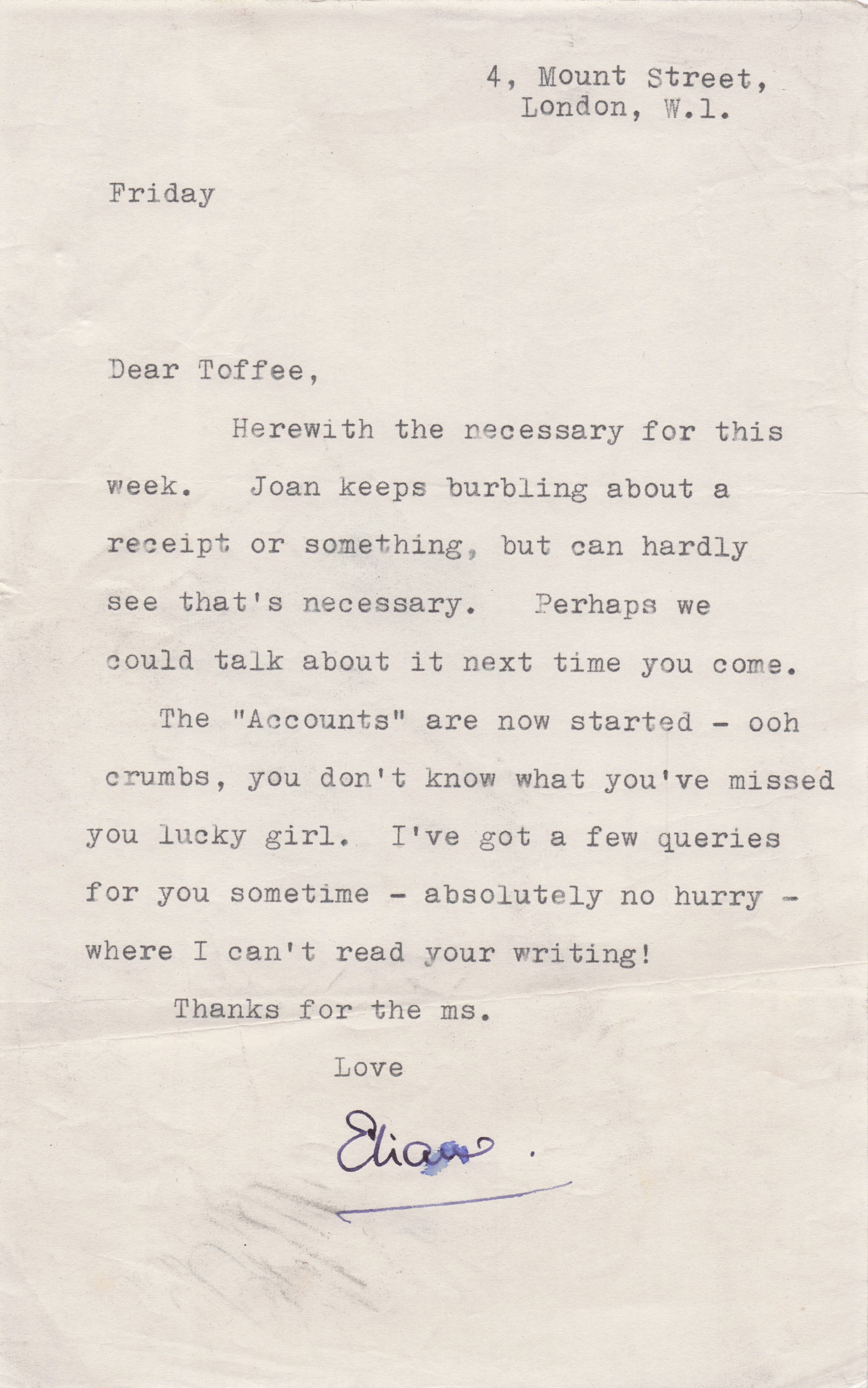 Joan Gilbert BBC TV WW2 Presenter Secretary Hand Signed Headed Paper Letter