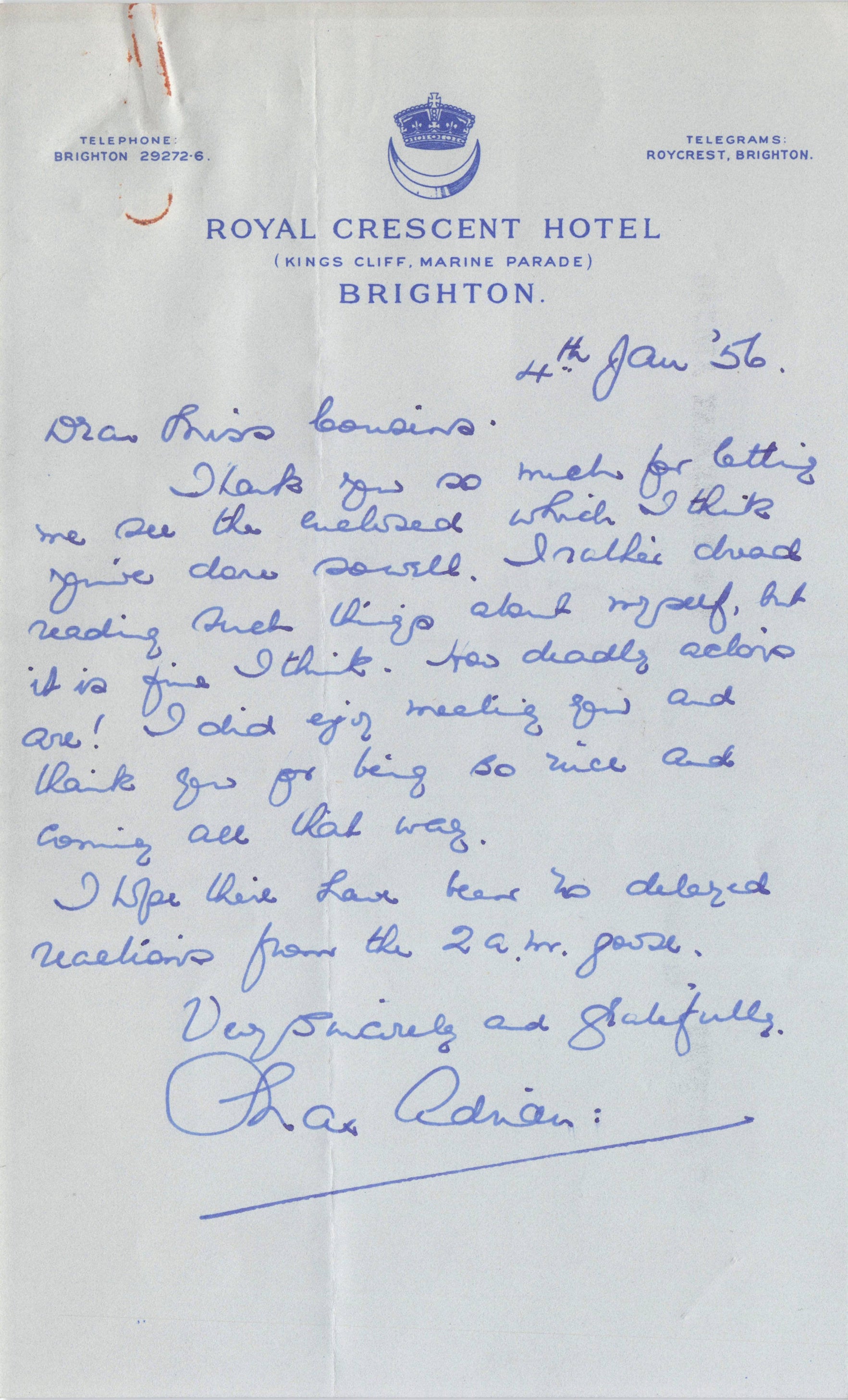 Max Adrian Irish Film Actor Singer Dr Who The Devils Henry V Hand Signed Letter