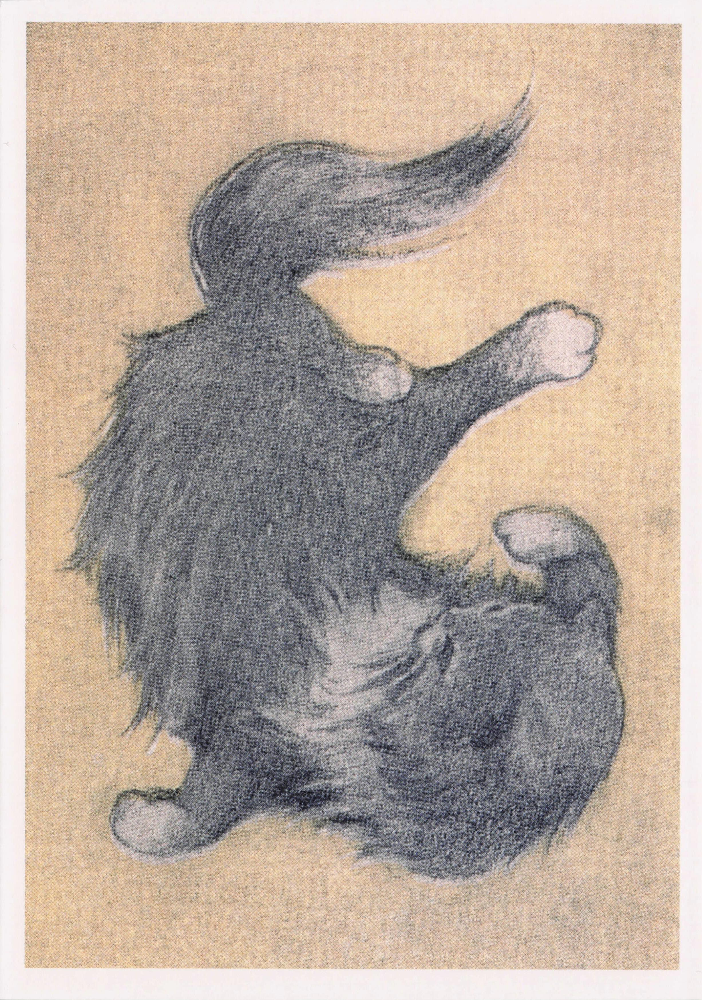Kitten Falling From Rubayat Of A Persian Cat Oliver Herford Painting Postcard