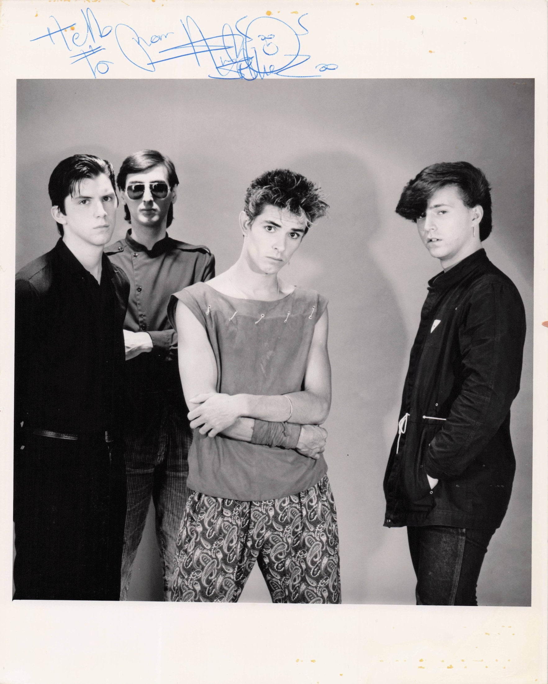 Blue Zoo of Cry Boy Cry 7" 1980s Post Punk Synth Pop Band Hand Signed Photo