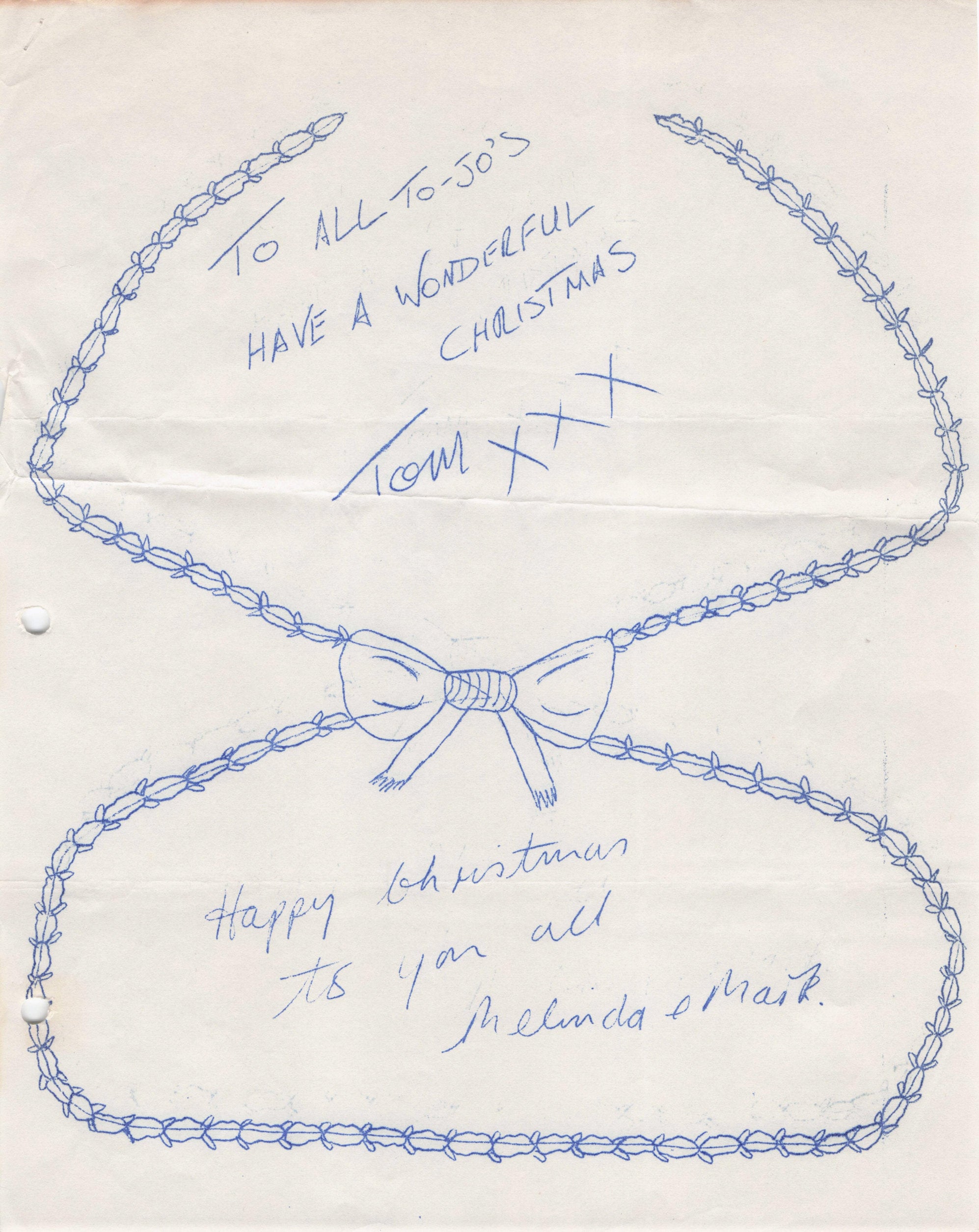 Wife Of Tom Jones Melinda Trenchard Mark Woodward 1960s Xmas Signed Art