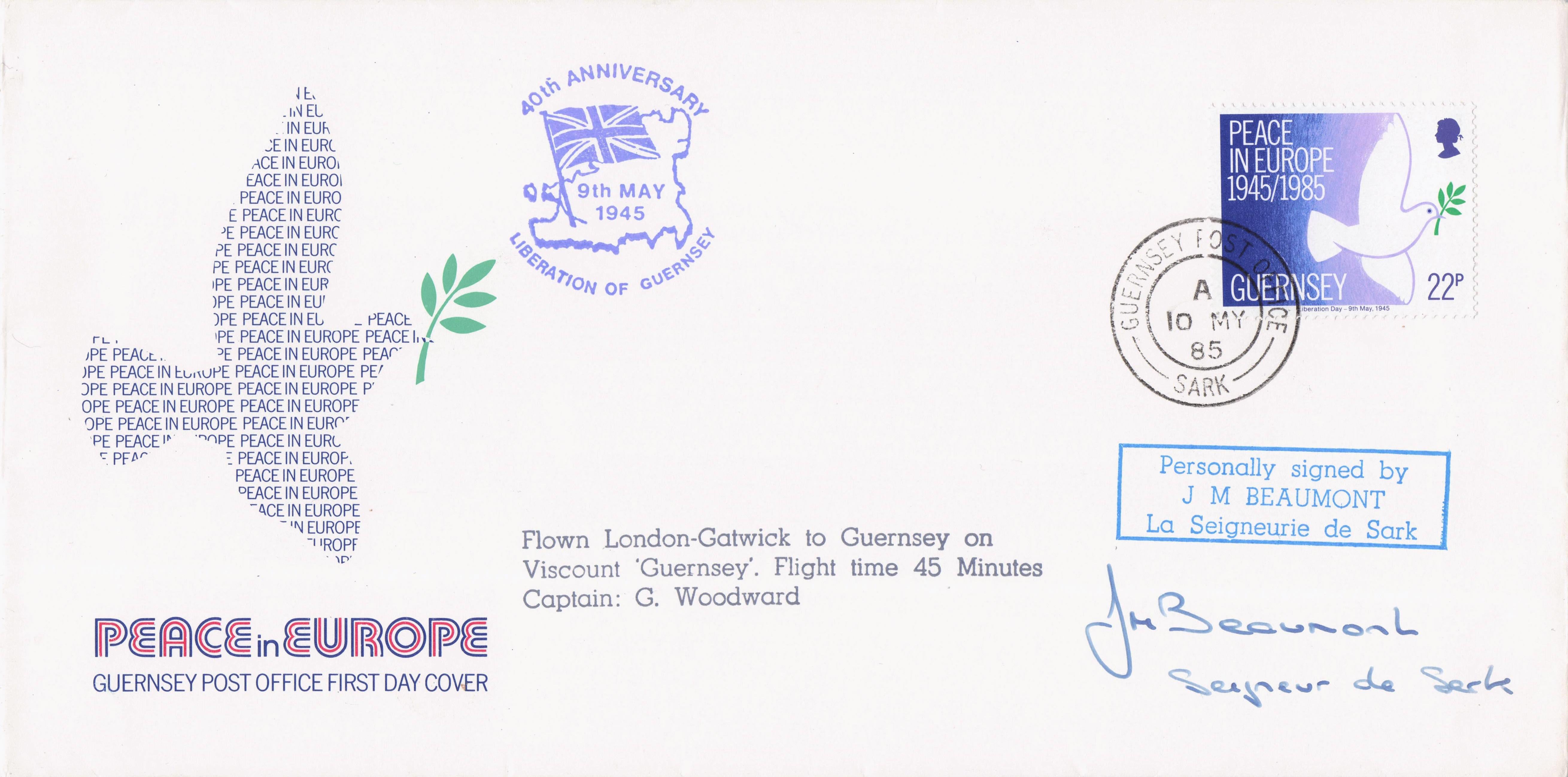 John Michael Beamont 22nd Signeur Of Sark Guernsey LTD TO 50 Hand Signed FDC