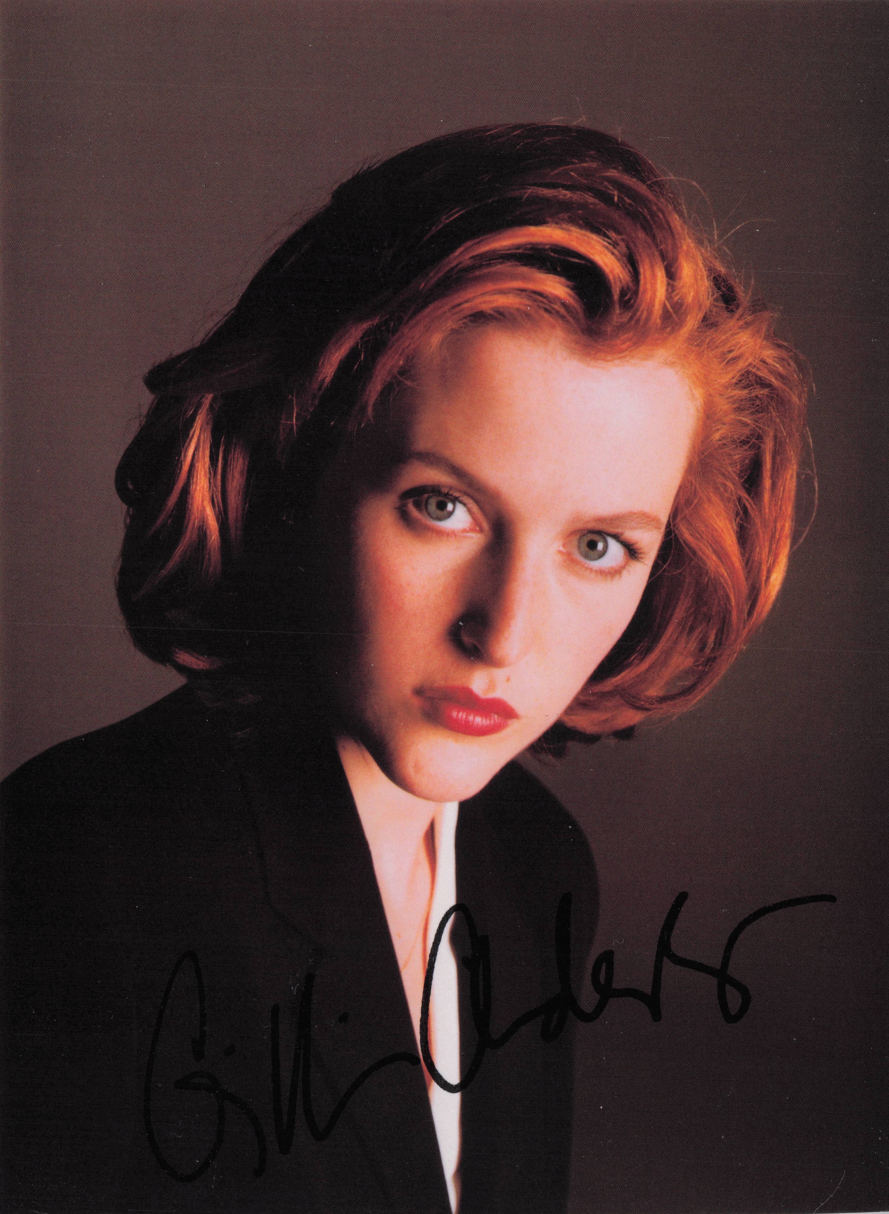 Gillian Anderson X-Files Sci Fi UFO TV Show Hand Signed Official Autograph Photo