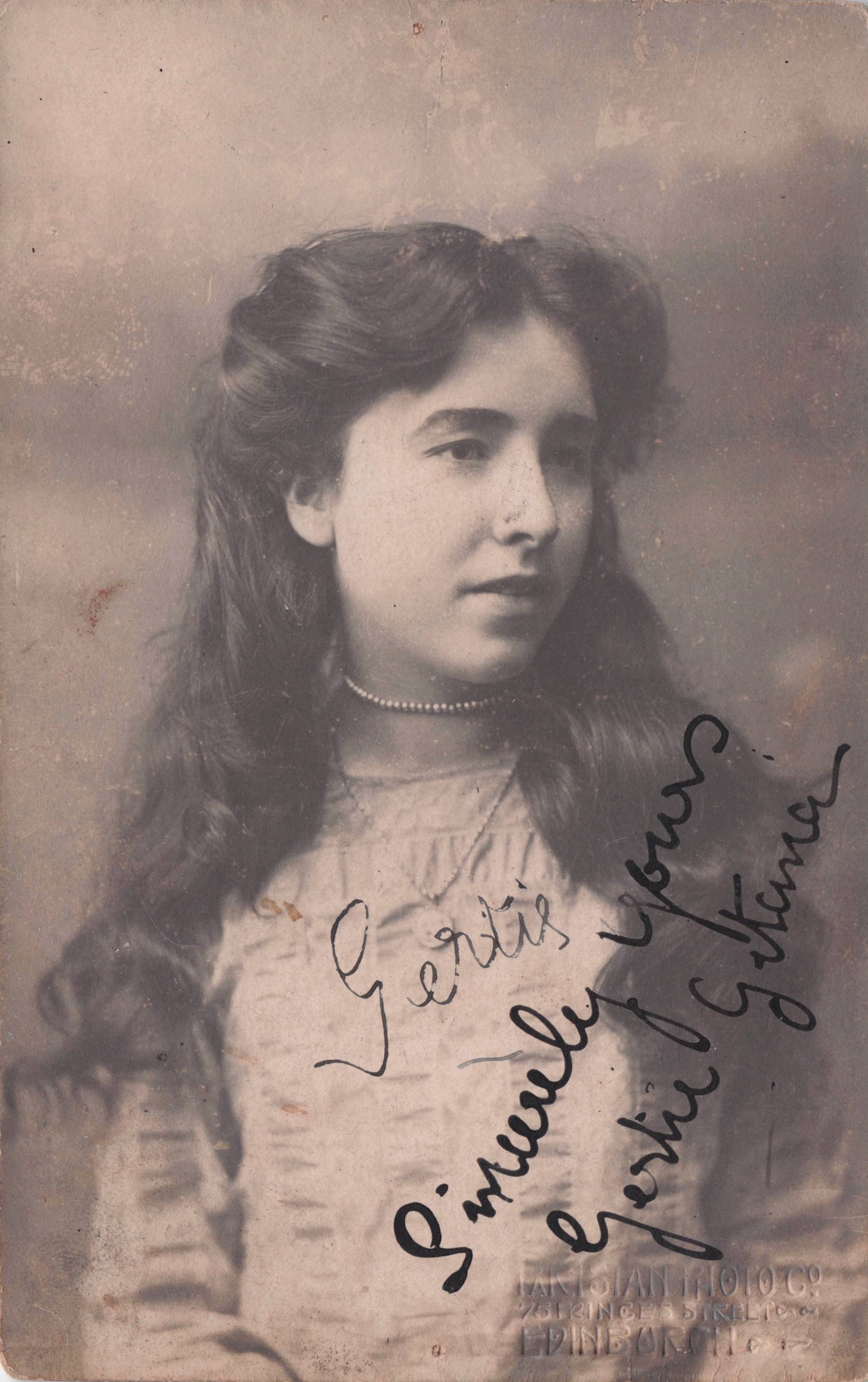 Gertie Gitana Music Hall Actress Antique Hand Signed Photo
