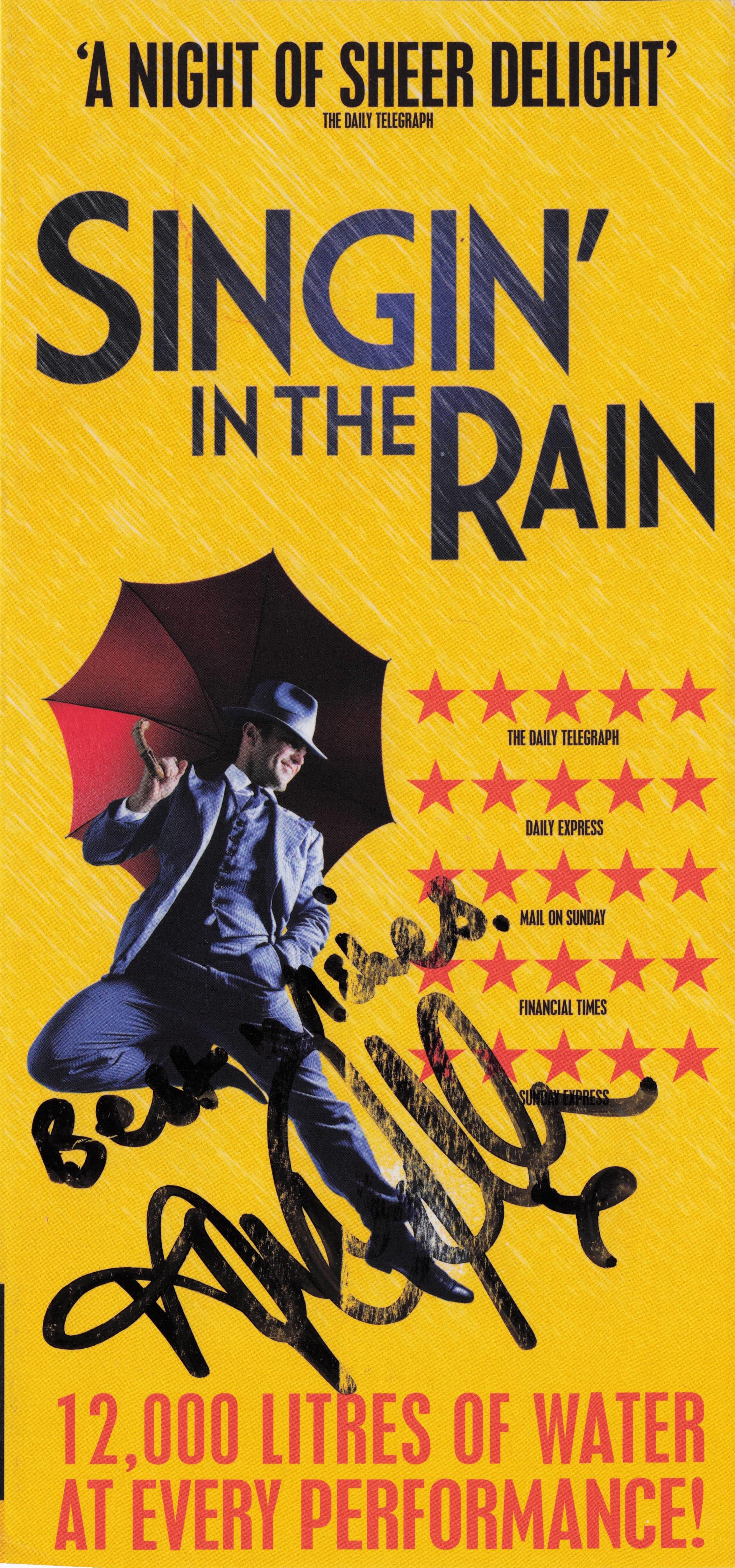 Amy Ellen Richardson Singin' In The Rain Hand Signed Theatre Flyer