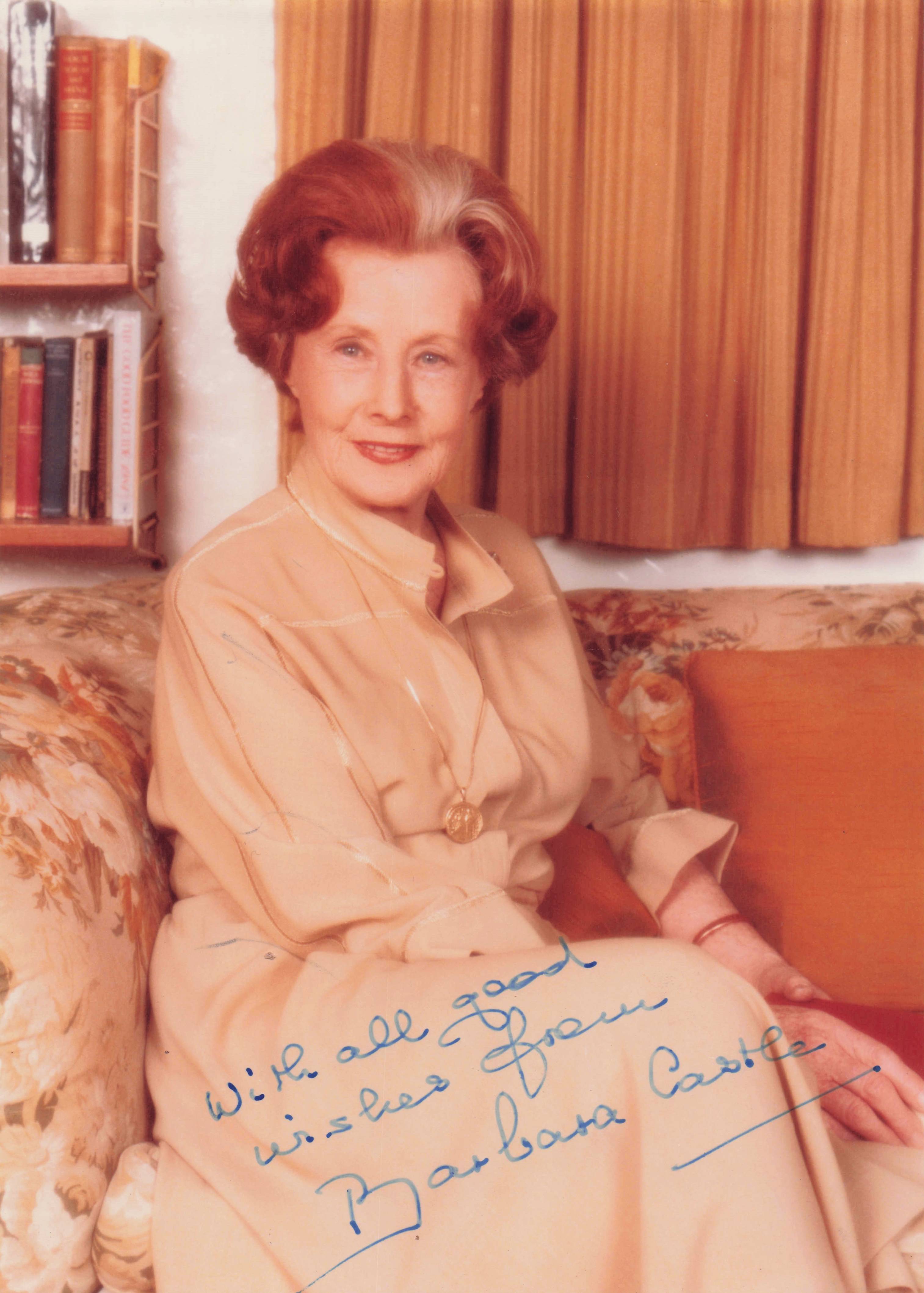 Barbara Castle Vintage Labour MP Politician Large Hand Signed Photo & MORE COA