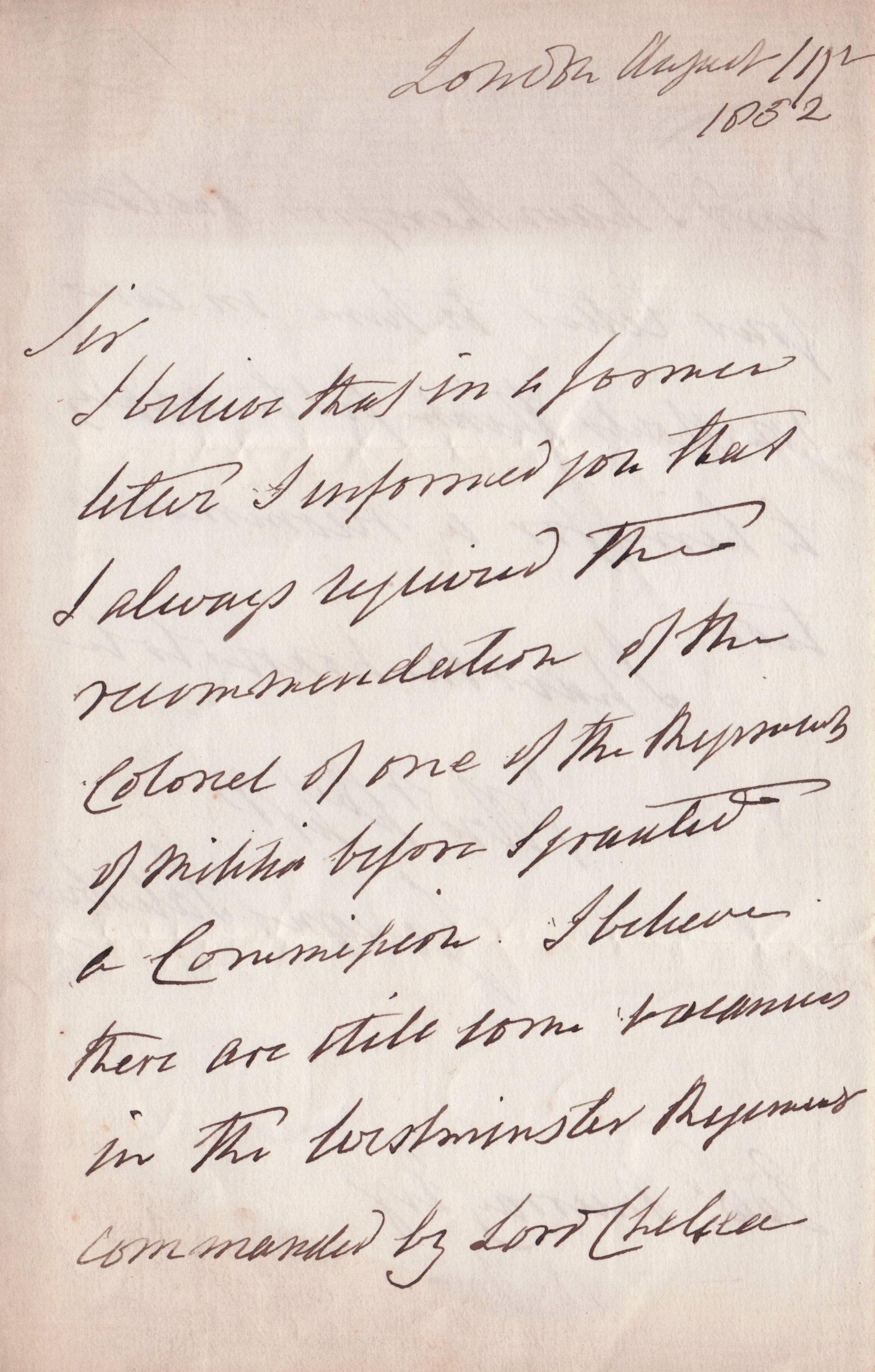 James Cecil Marquess Salisbury Lord Chelsea Victorian Military Hand Signed Letter