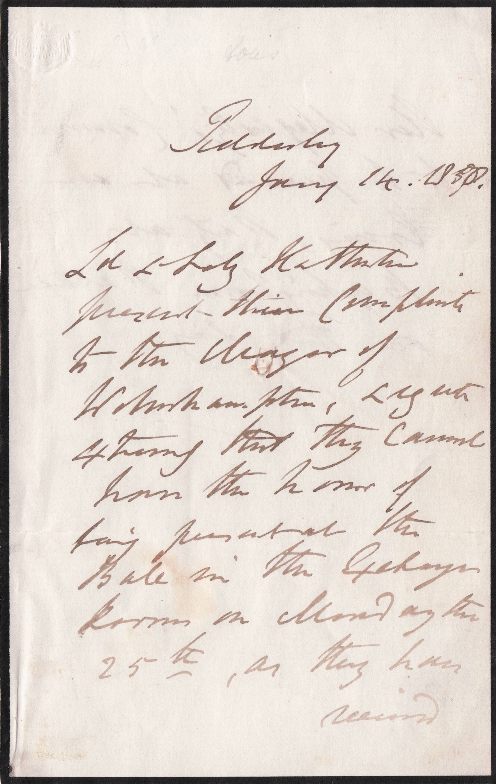 Edward Littleton Baron Hatherton Staffordshire MP Victorian Signed Letter re King