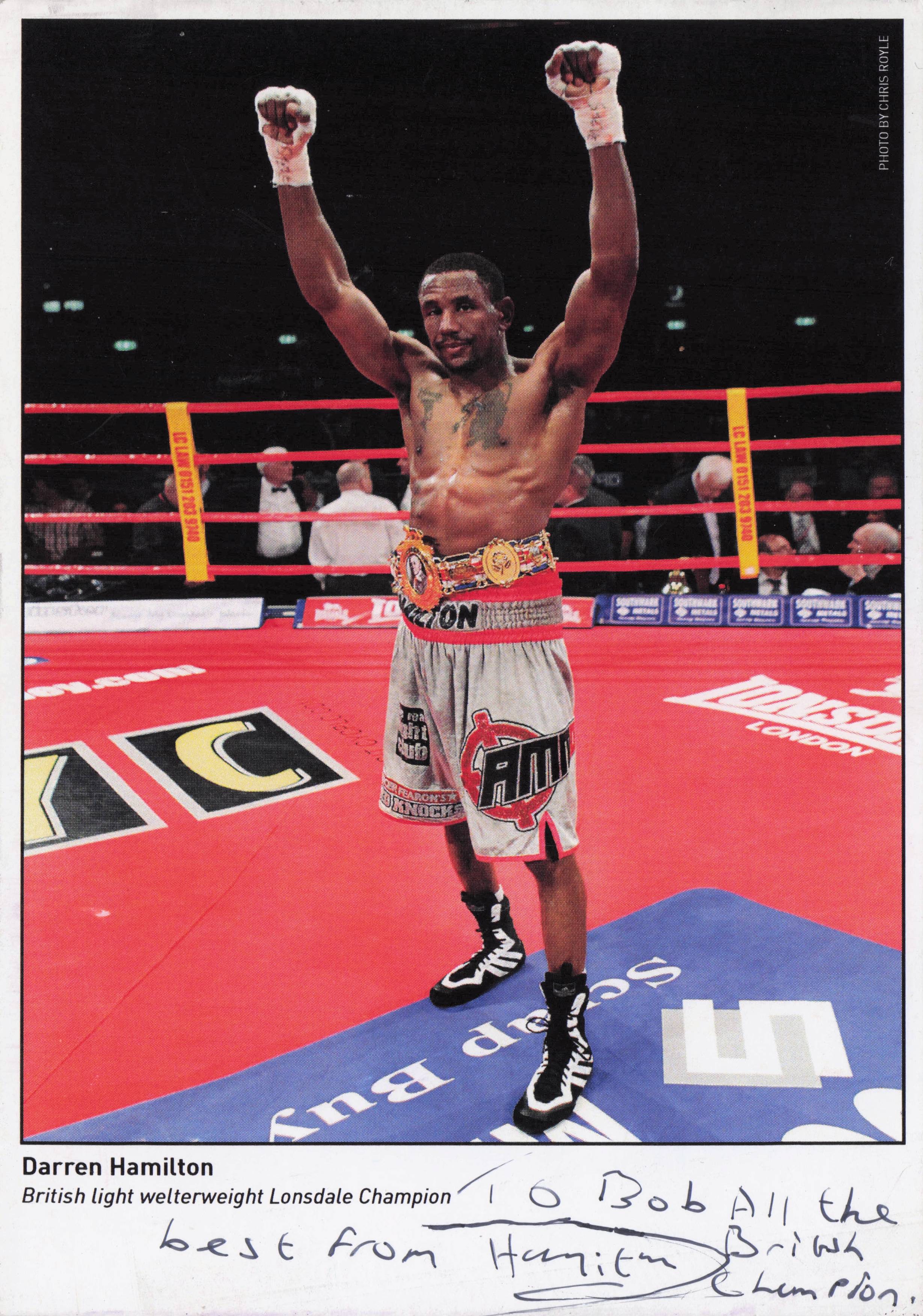 Darren Hamilton Super Light Welterweight Boxer Hand Signed Boxing Photo