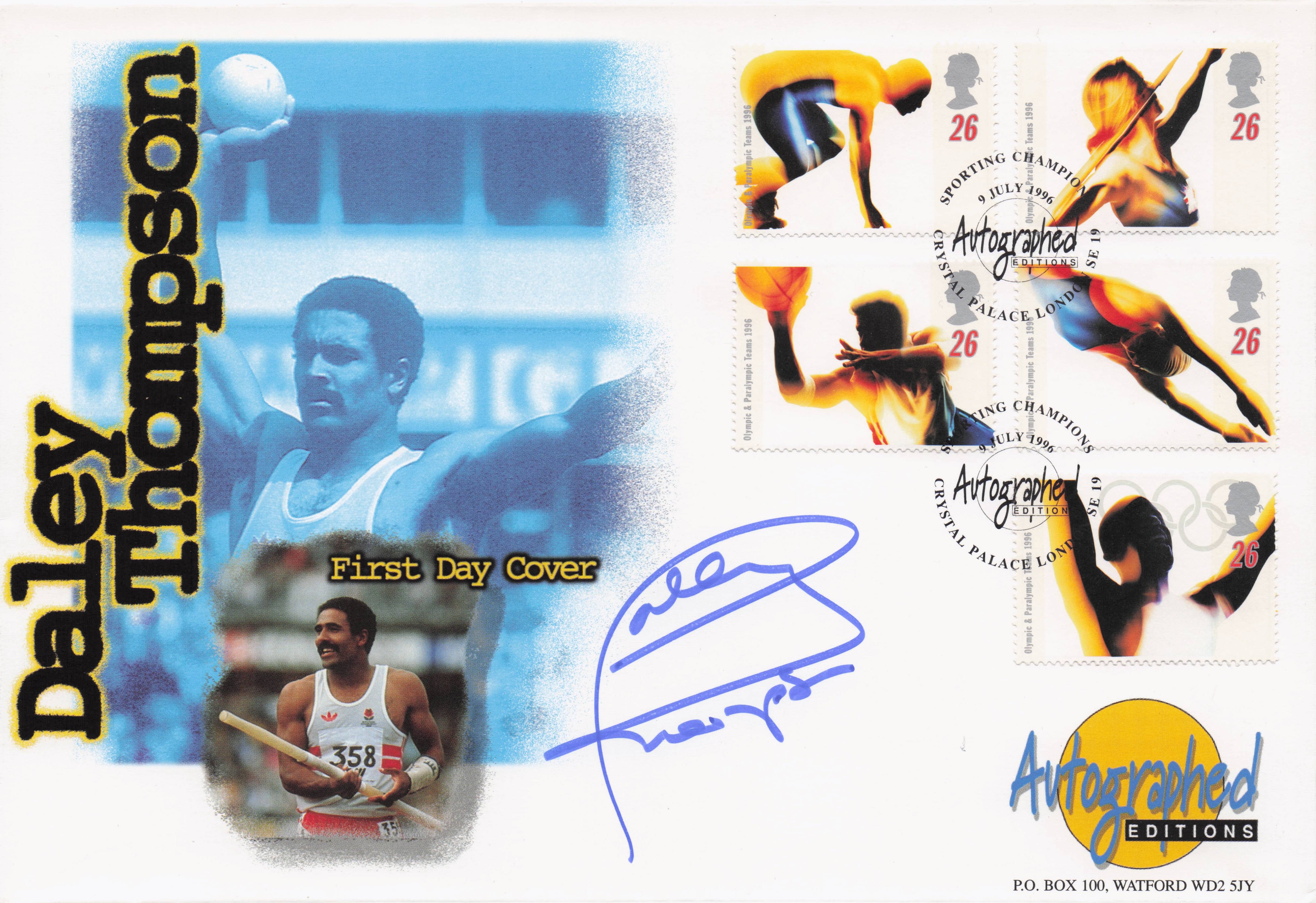 Daley Thompson Official Autographed Editions Athetics Olympics Hand Signed FDC