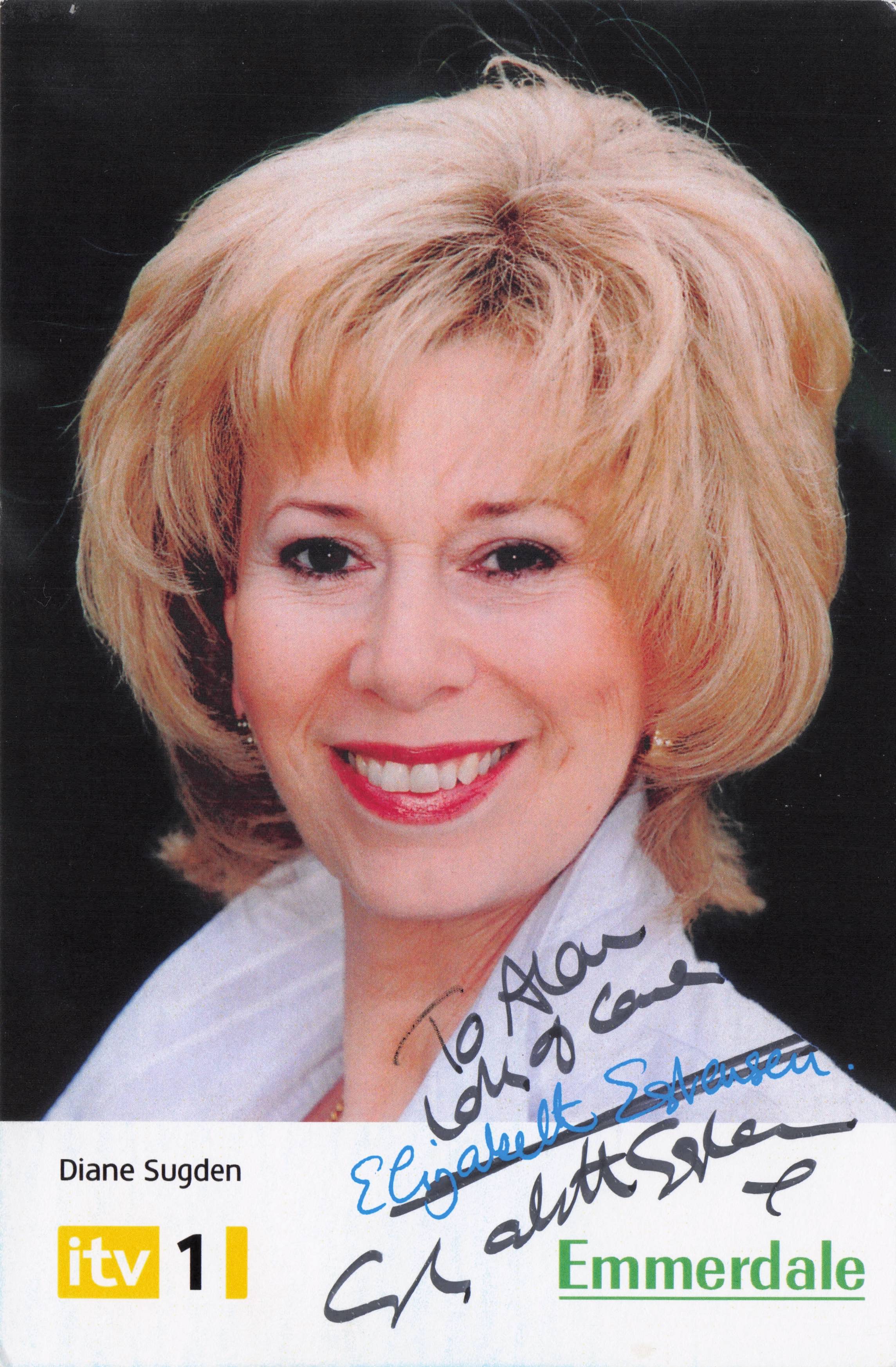 Elizabeth Estensen as Diane Sugden Emmerdale Hand Signed Cast Card Photo