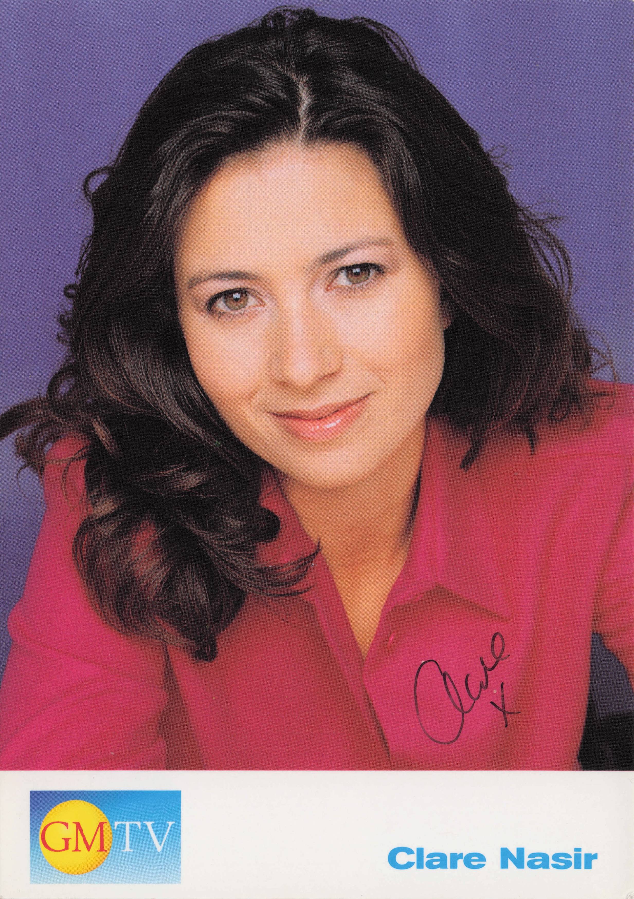 Clare Nasir GMTV Breakfast Television Weathergirl Hand Signed Cast Card Photo