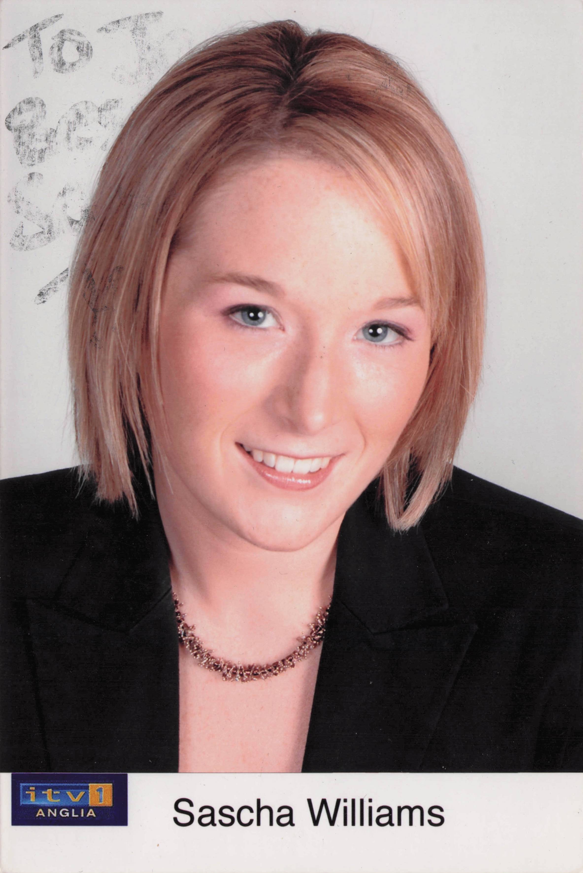 Sascha Williams ITV Anglia Newsreader Television Hand Signed Cast Photo