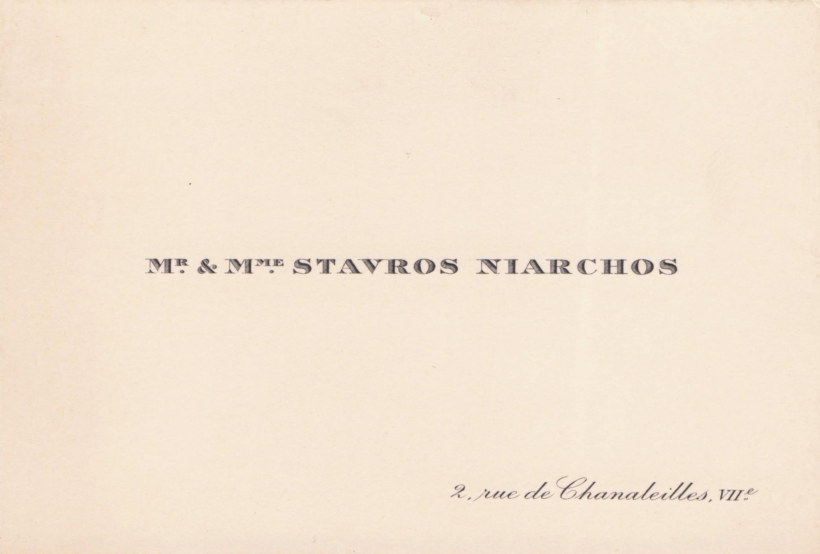 Stavros Niarchos Greek Greece Shipping Tycoon Billionaire Official Card Hand Envelope