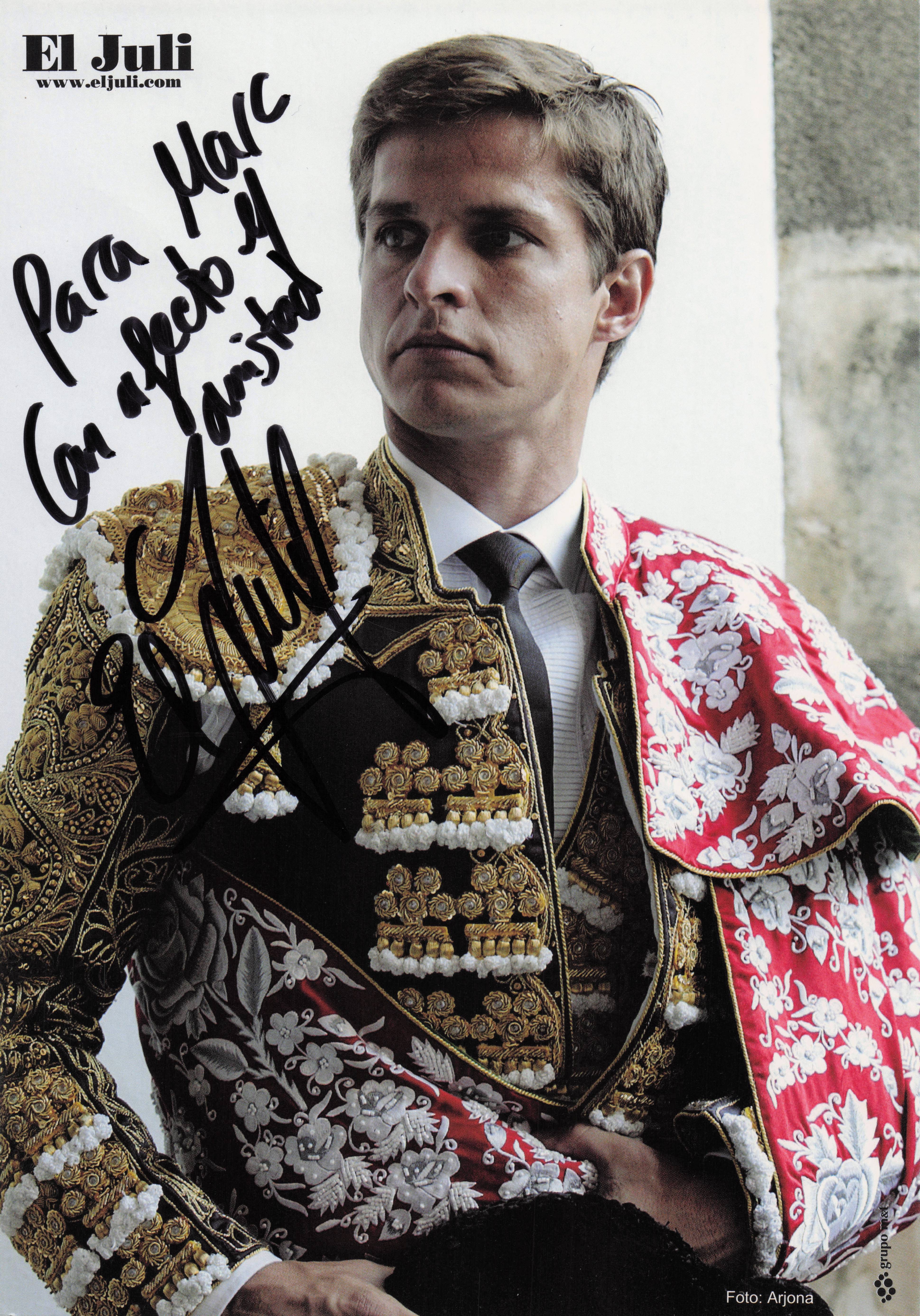 El Juli Julian Escobar Spanish Matador Bullfighting Large Hand Signed Photo