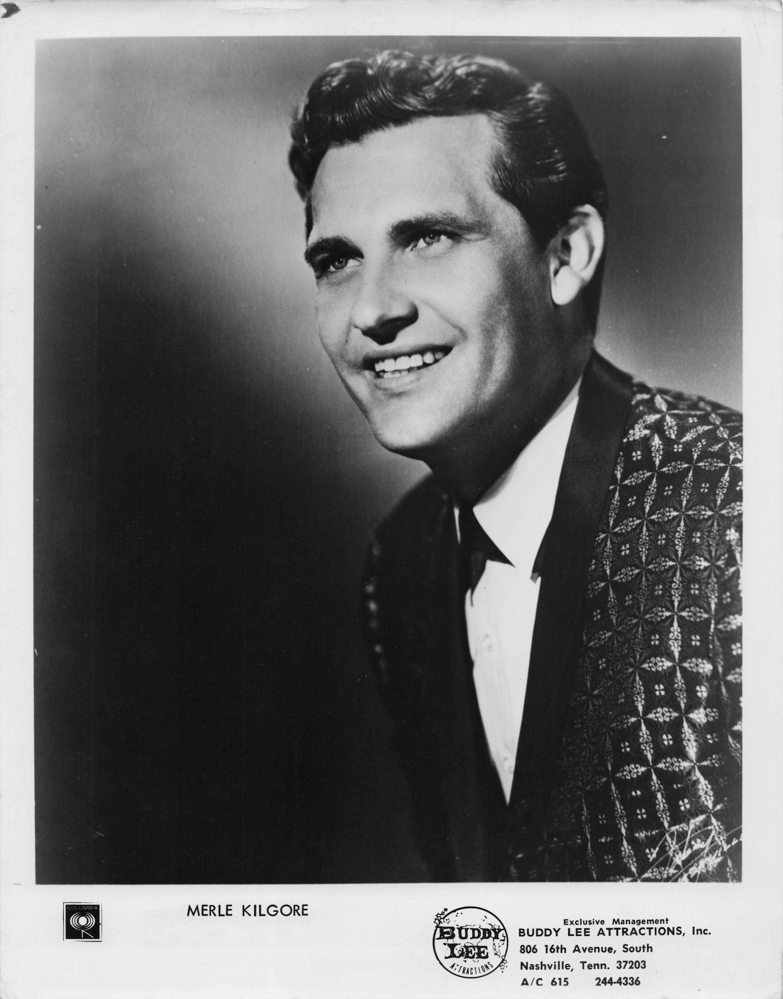 Merle Kilgore Country Music Singer Vintage 10x8 Management Record Co Photo