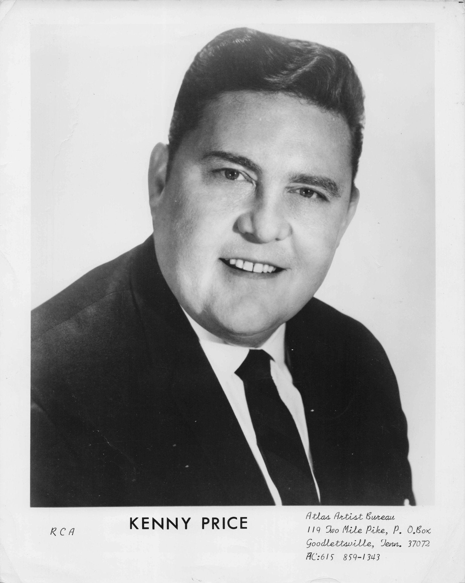 Kenny Price Country Music Singer 10x8 Vintage Management Rare Media Photo