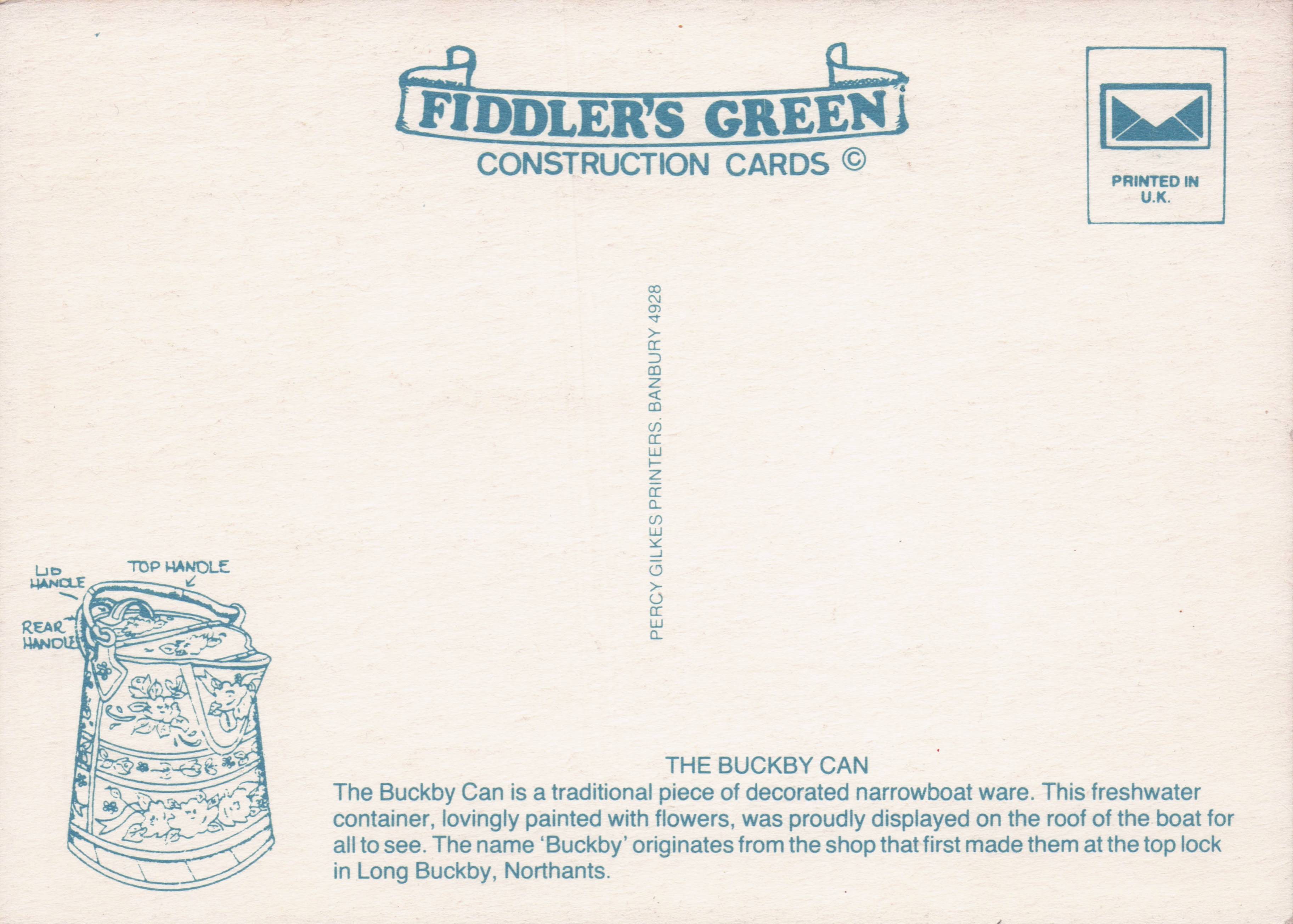 Buckby Can Rare Novelty Vintage Paper Model Craft Construction Postcard