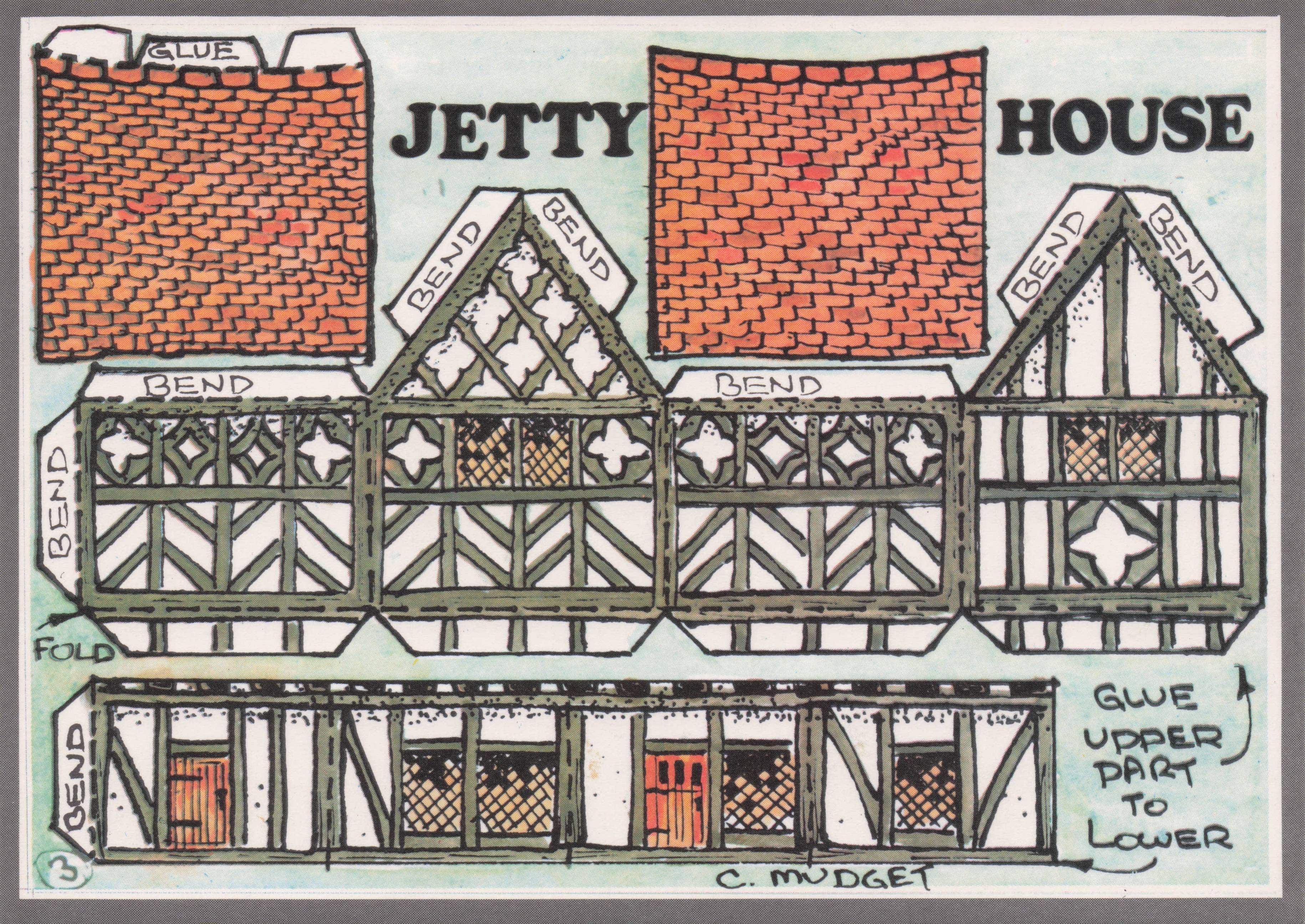 Old Jetty House Rare Novelty Vintage Paper Model Construction Postcard