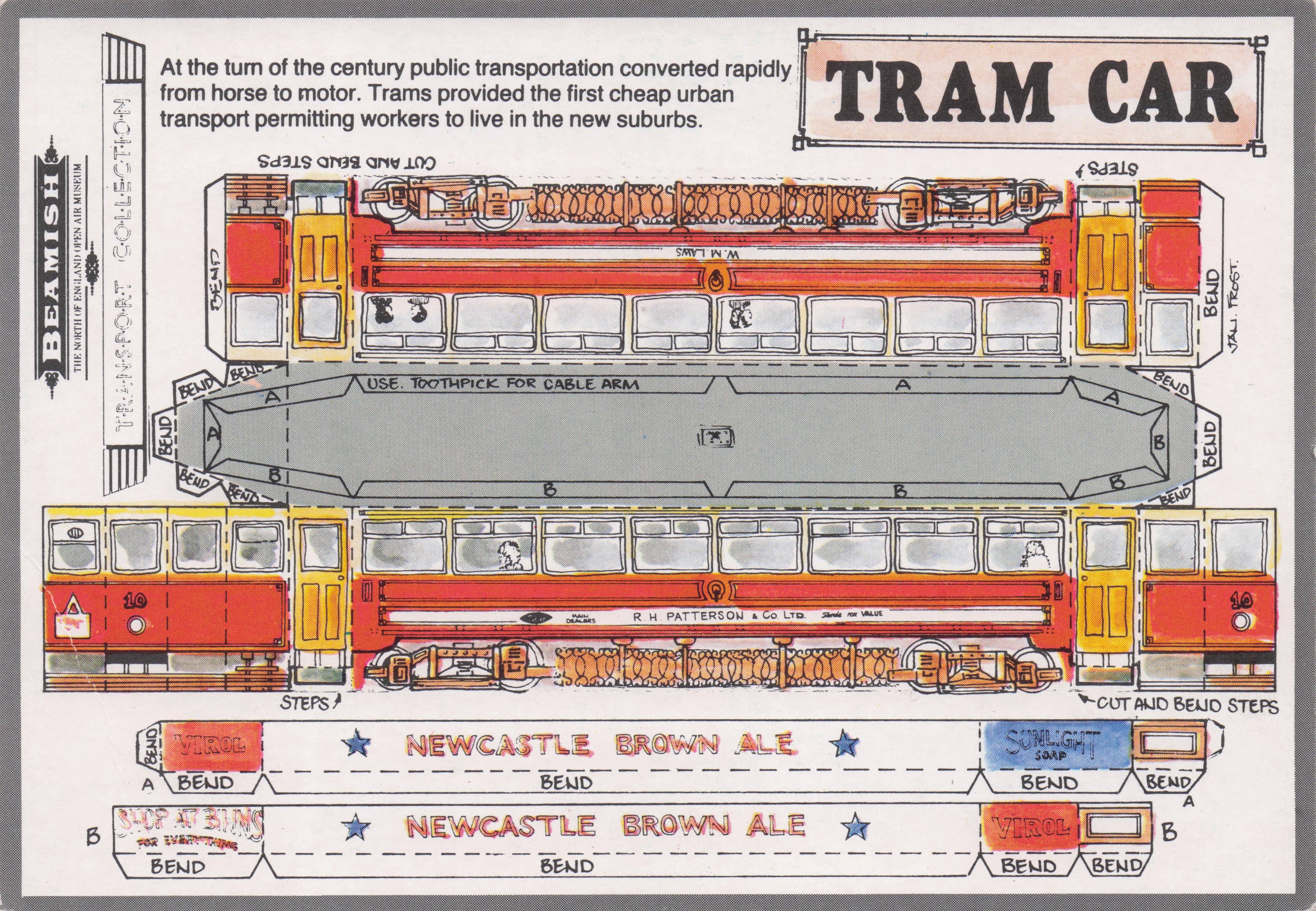 Tram Car Transport Newcastle Brown Ale Advertising Rare Crafts Model Postcard
