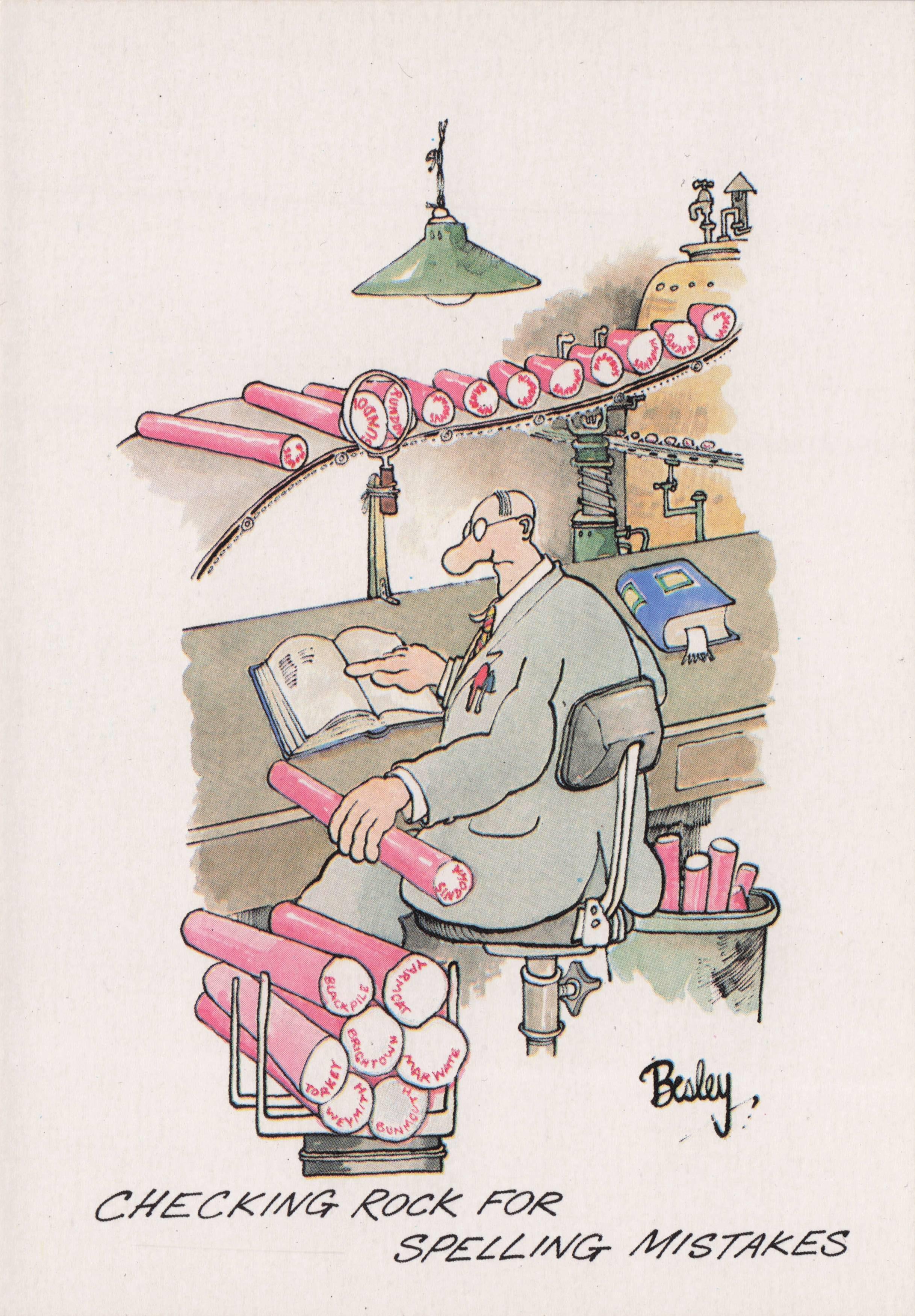 Holiday Sticks Of Rock Confectionary Spelling Mistakes Disaster Comic Postcard