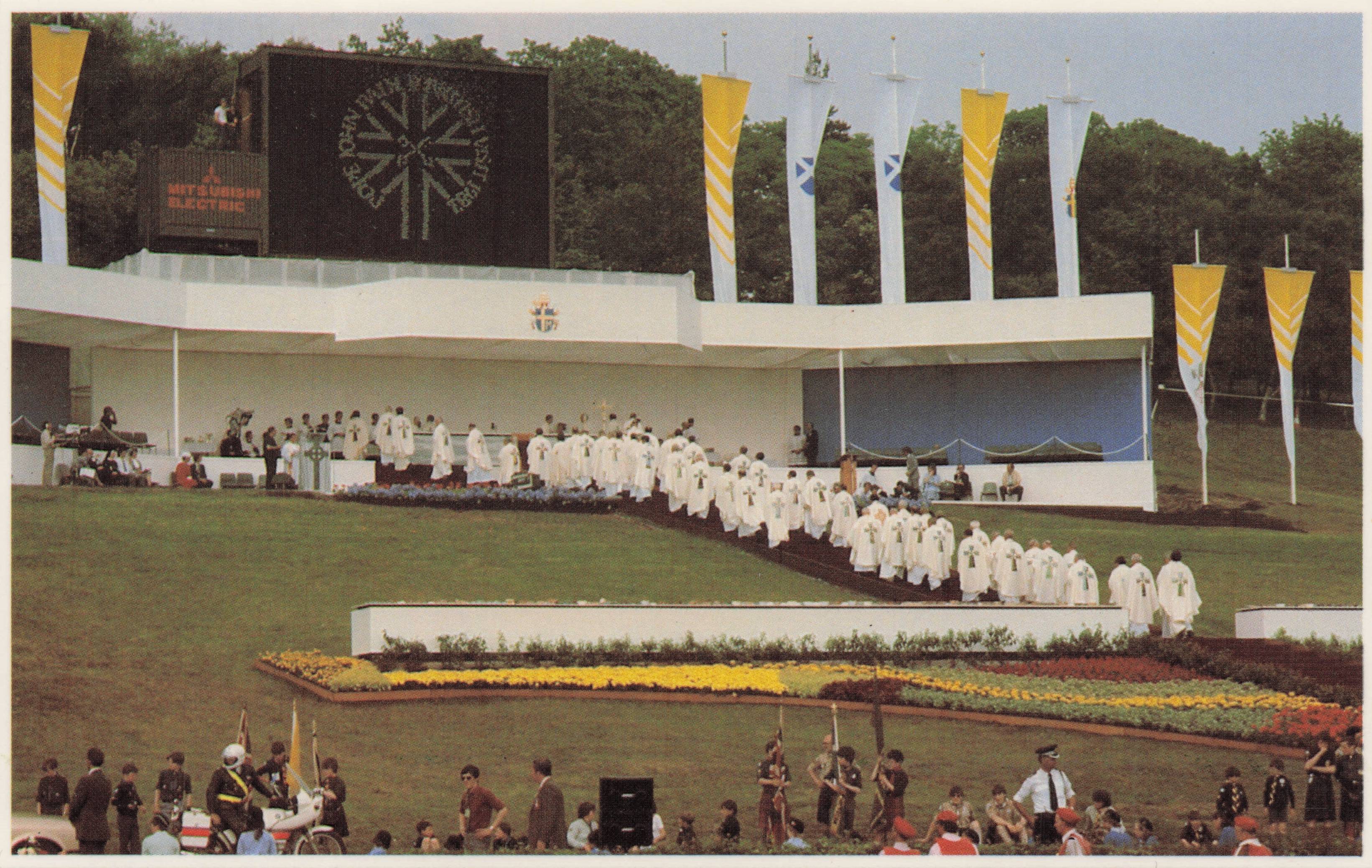 Mass At Bellahouston Park Scotland Pope John Paul II 1982 UK Visit Postcard