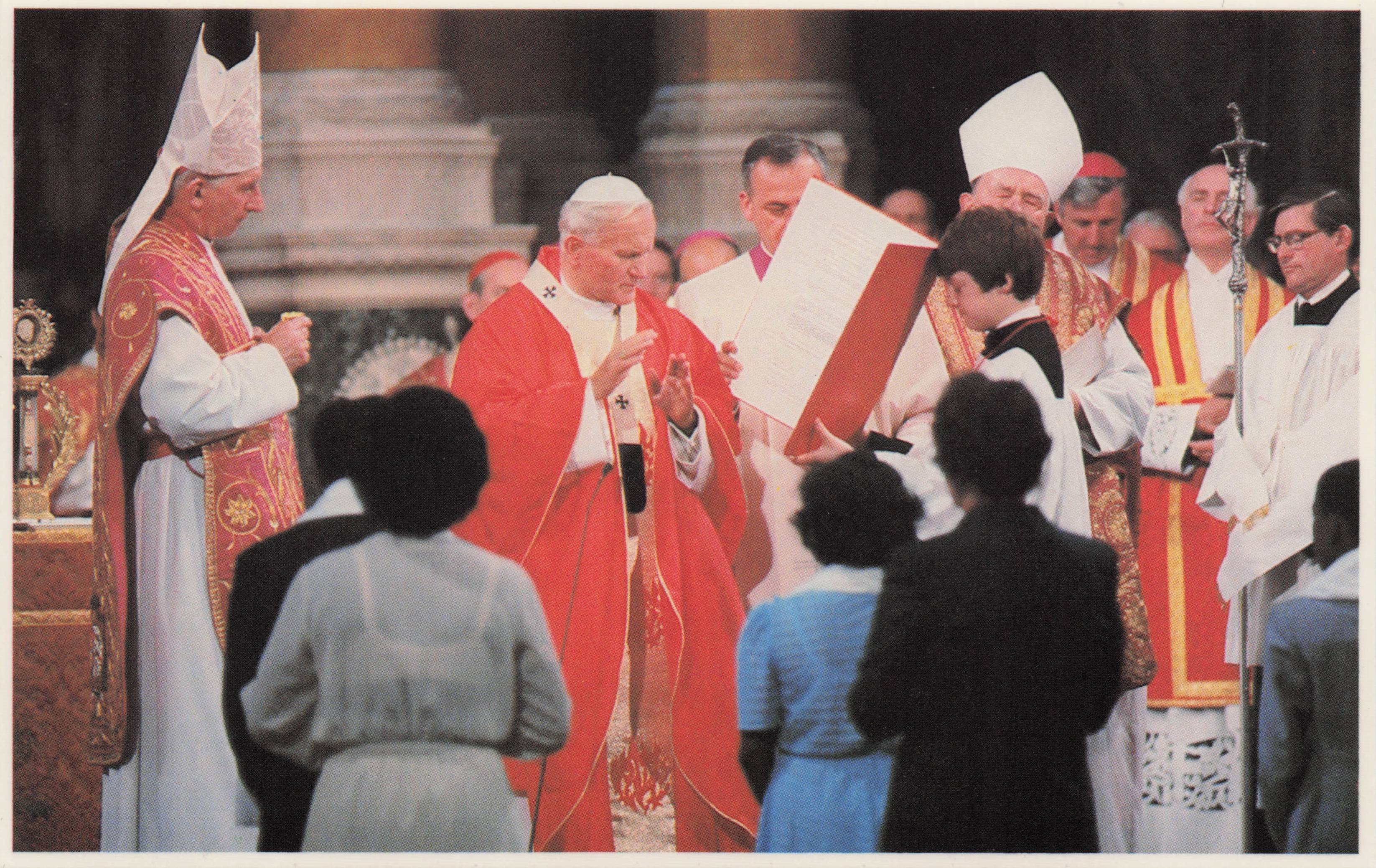 Westminster London Cathedral Baptism Pope John Paul II 1982 UK Visit Postcard