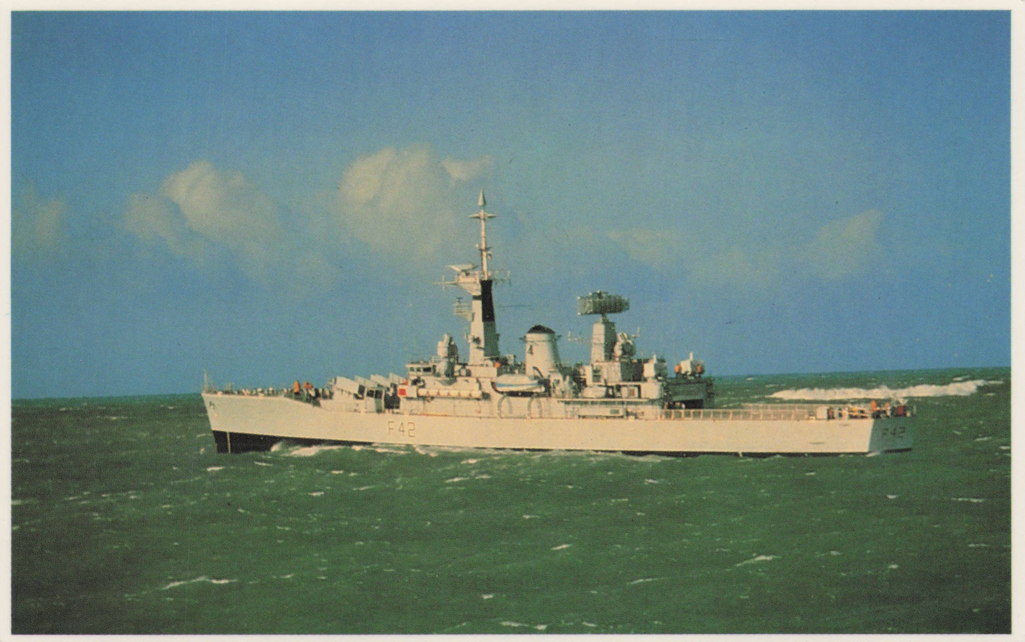 Falklands War Leander Class Frigate Fleet Escort Duty Navy Military Postcard