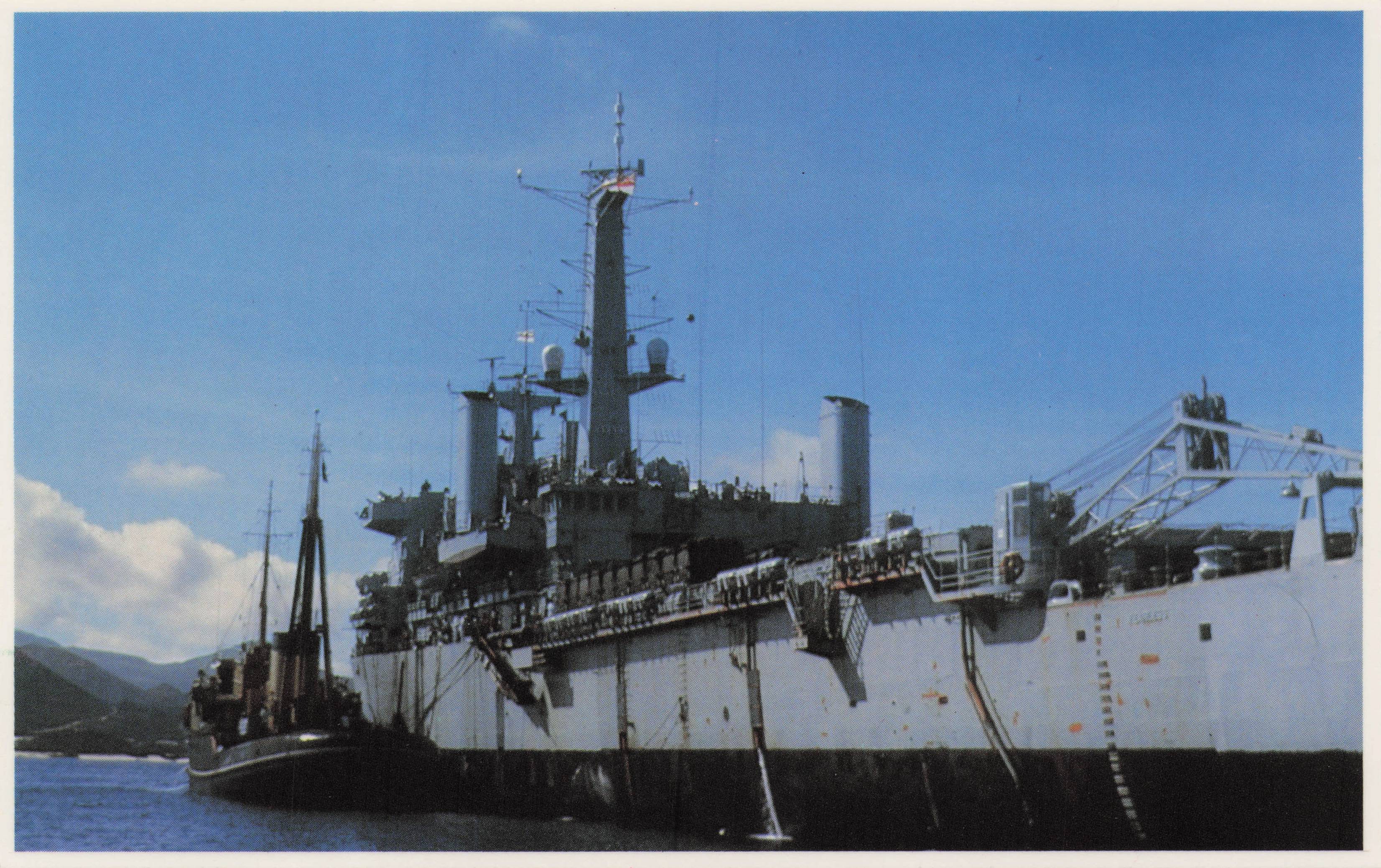 Falklands War HMS Fearless Amphibious Assault Ship Royal Navy Military Postcard