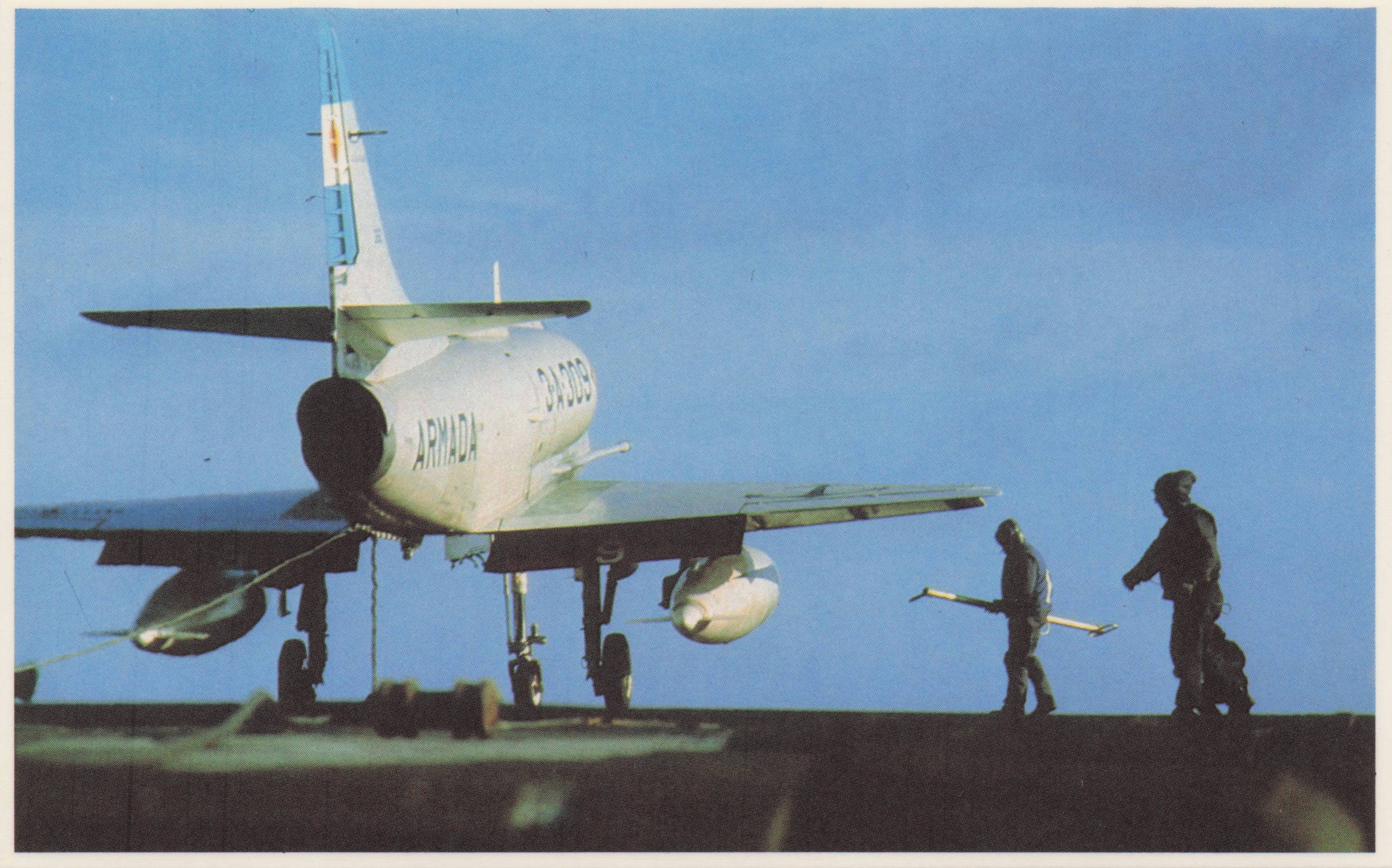 Falklands War Argentine McDonnell Douglas Skyhawk Jet Fighter Military Postcard