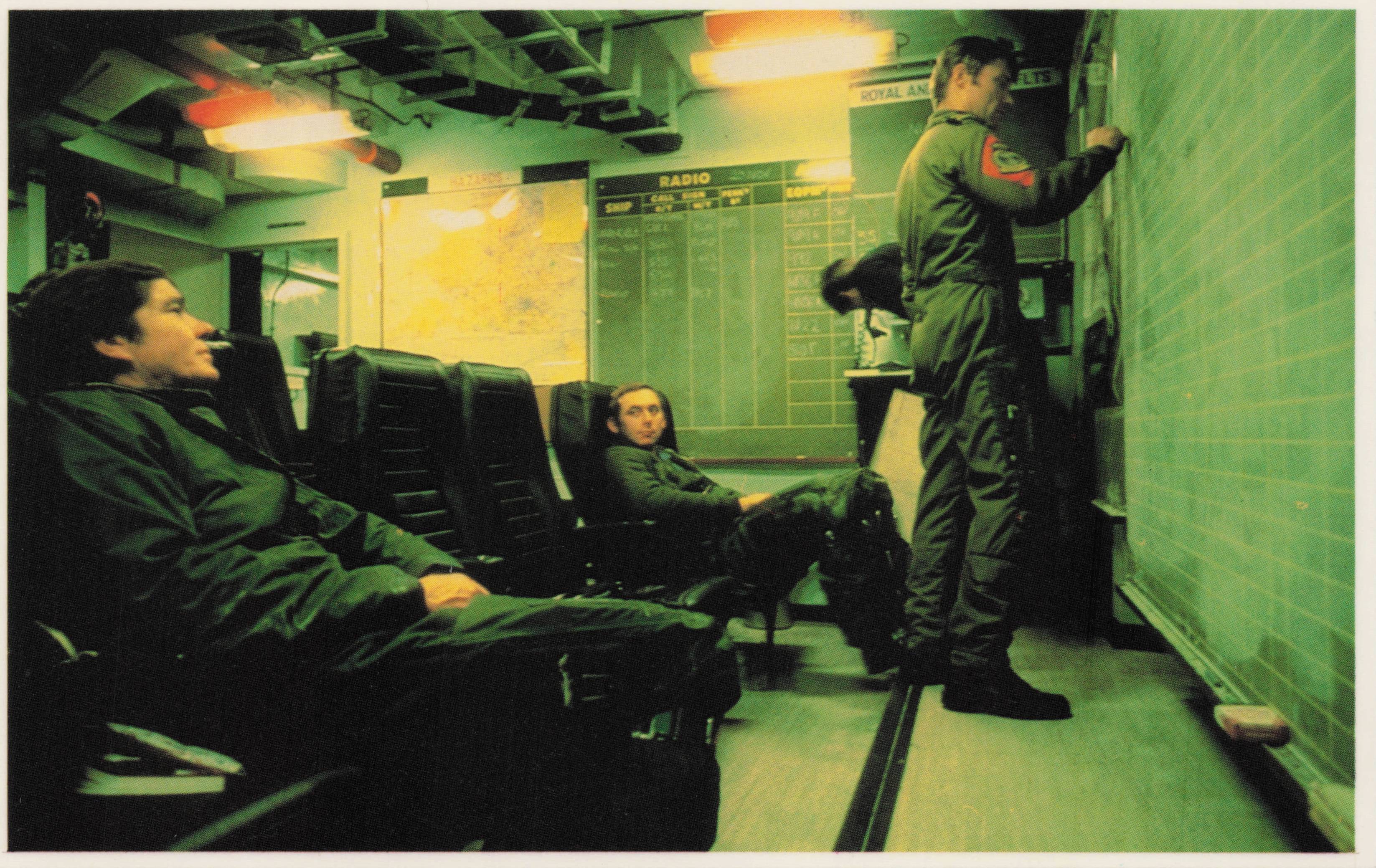 Falklands War HMS Invincible Ship Pilots Briefing Room Military Postcard