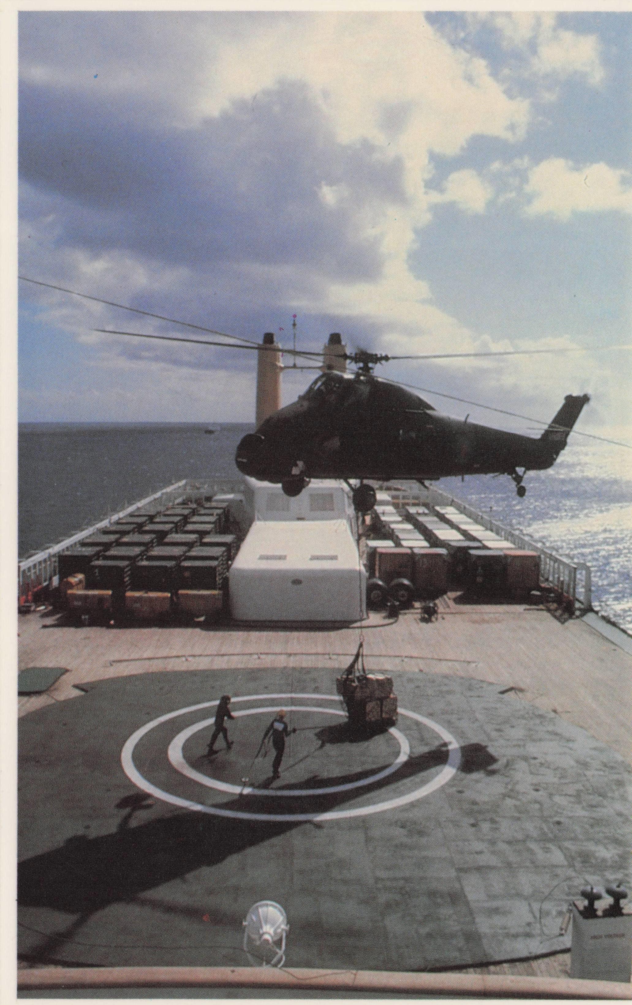 Falklands War Royal Navy Helicopter Fleet Logistics Military Aviation Postcard