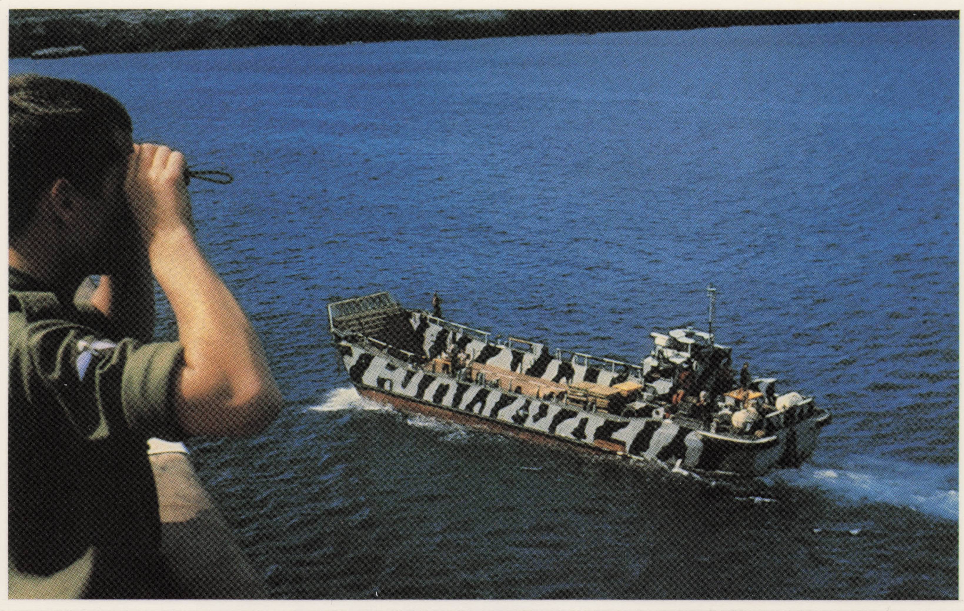Falklands War Amphibious Landing Craft Assault Fleet Military Camera Postcard