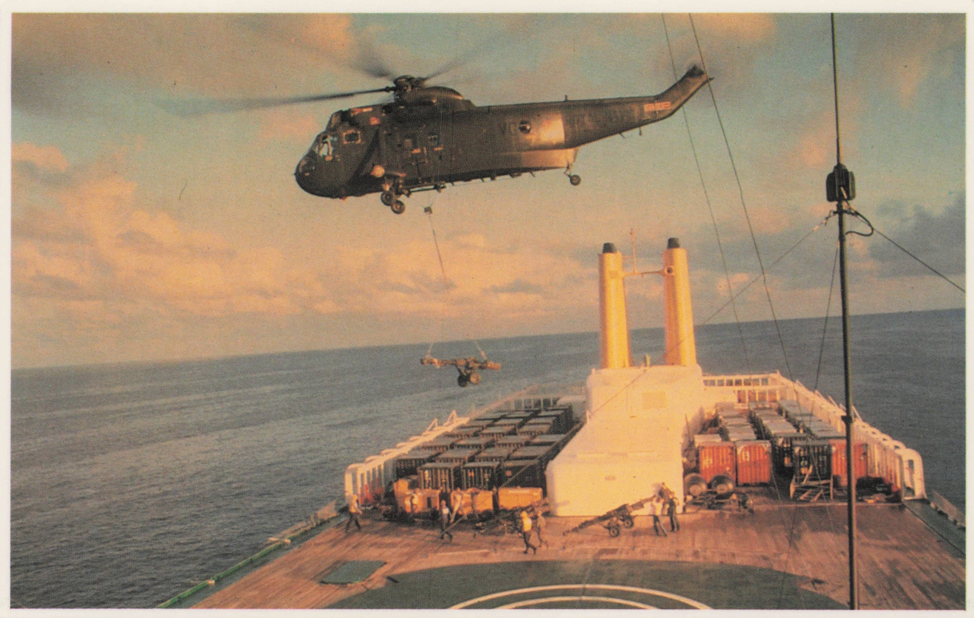 Falklands War Troop Liner Ship SS Canberra Military Fleet Transport Postcard