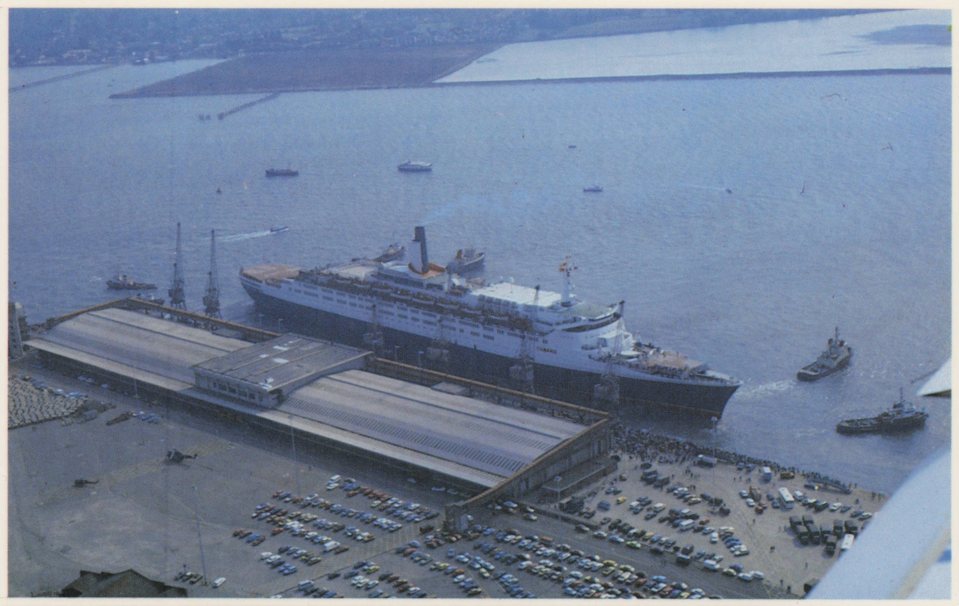 Falklands War Loading at Southampton Docks Fleet Military Transport Postcard