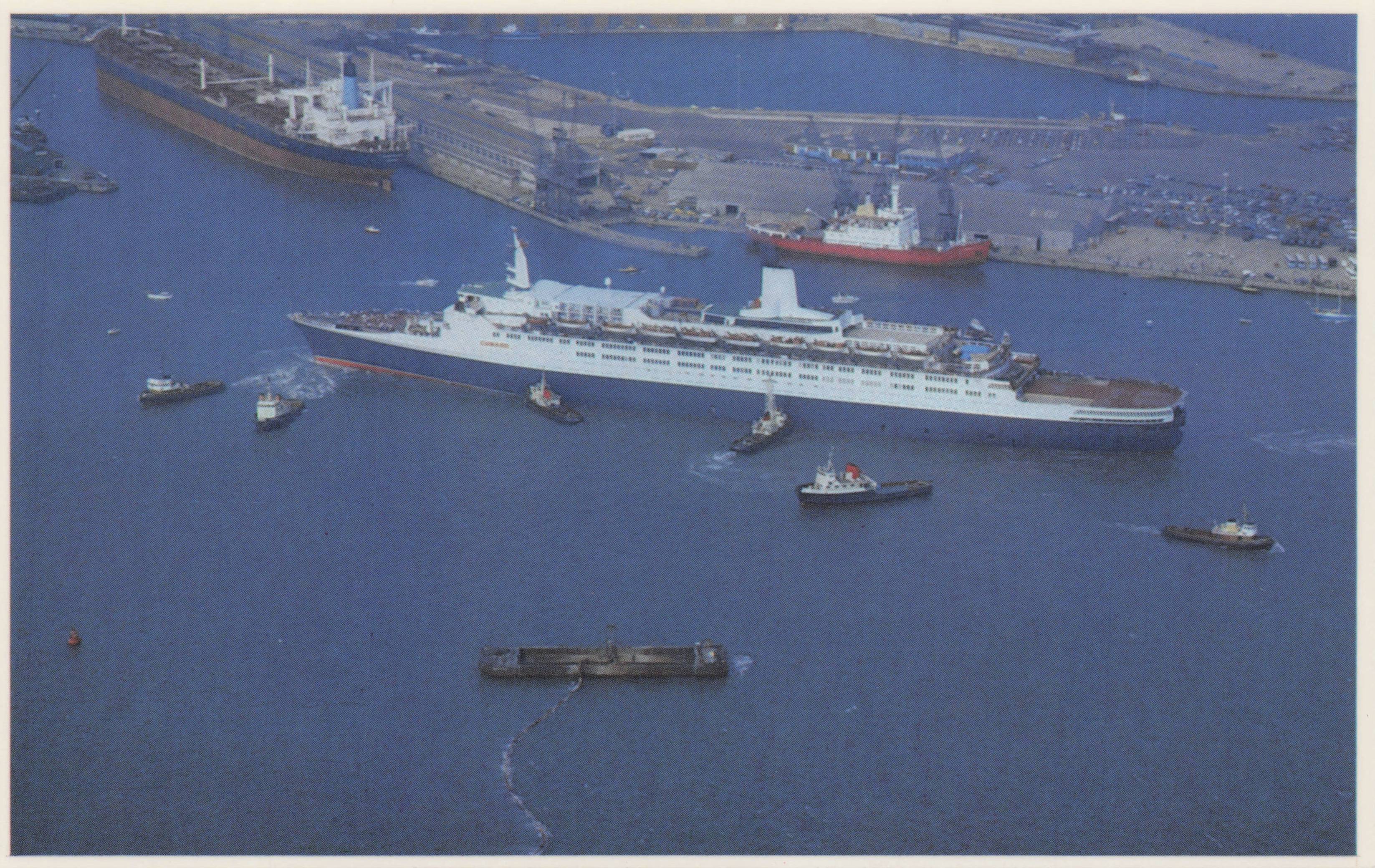 Falklands War Converted Liner Luxury Sea Cruise Ship Fleet Military Postcard