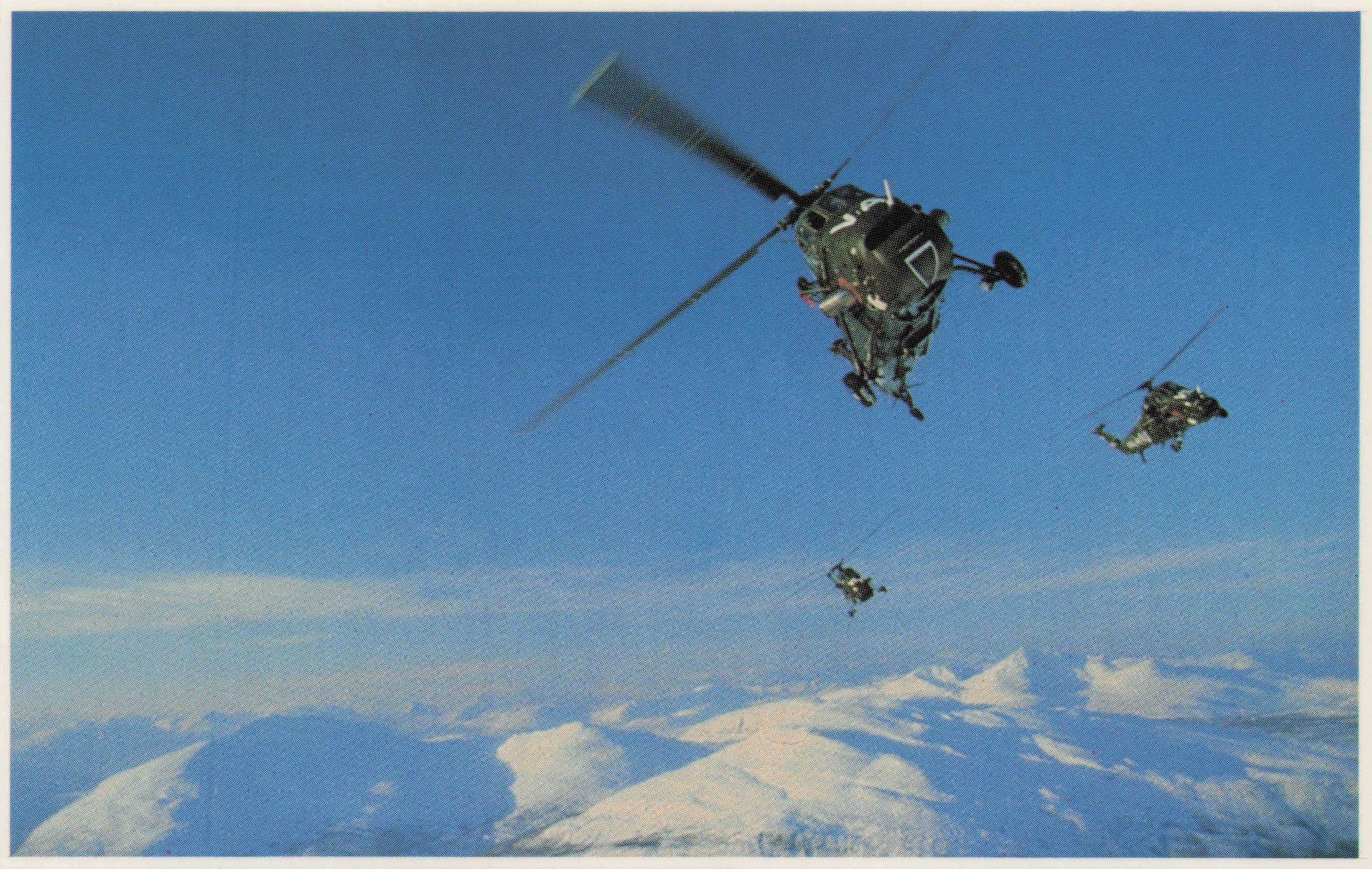 Falklands War Sea King Helicopter Fleet Logistics Transport Military Postcard