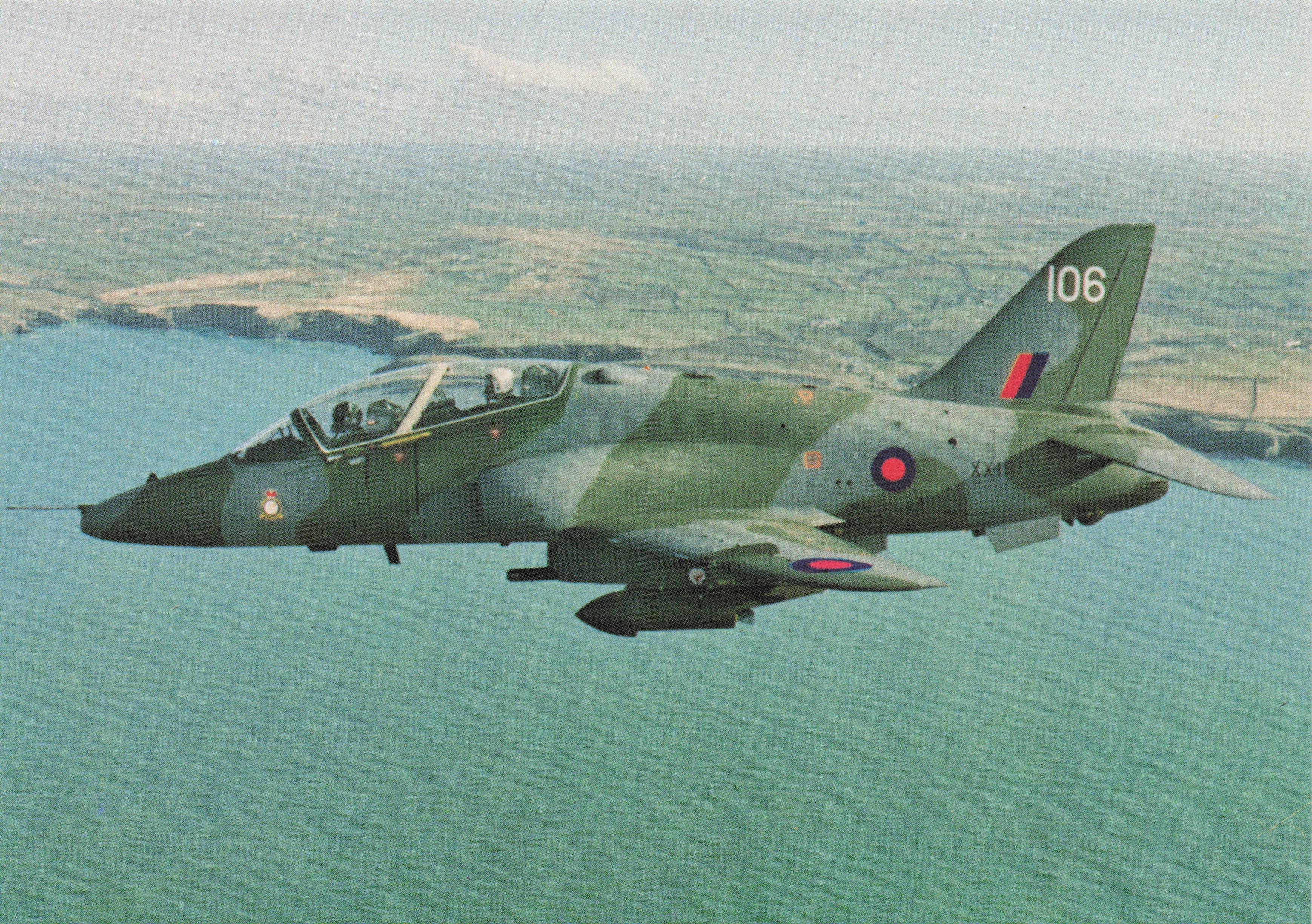Hawker Siddeley Hawk Jet Trainer RAF Fleet Plane Military Aircraft Postcard