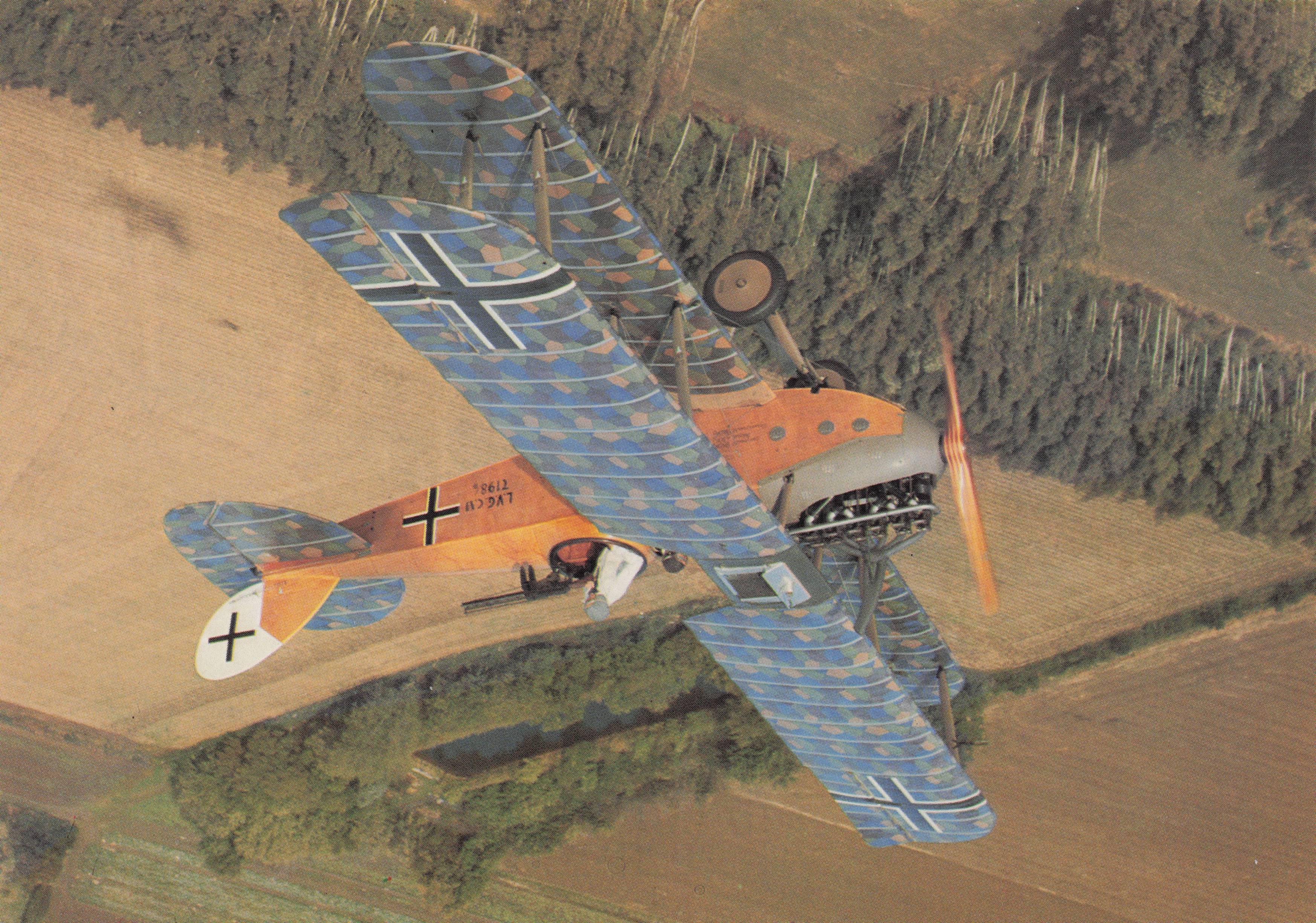 LVG CVI Vintage Reconnaissance Biplane Plane Military Aircraft Postcard