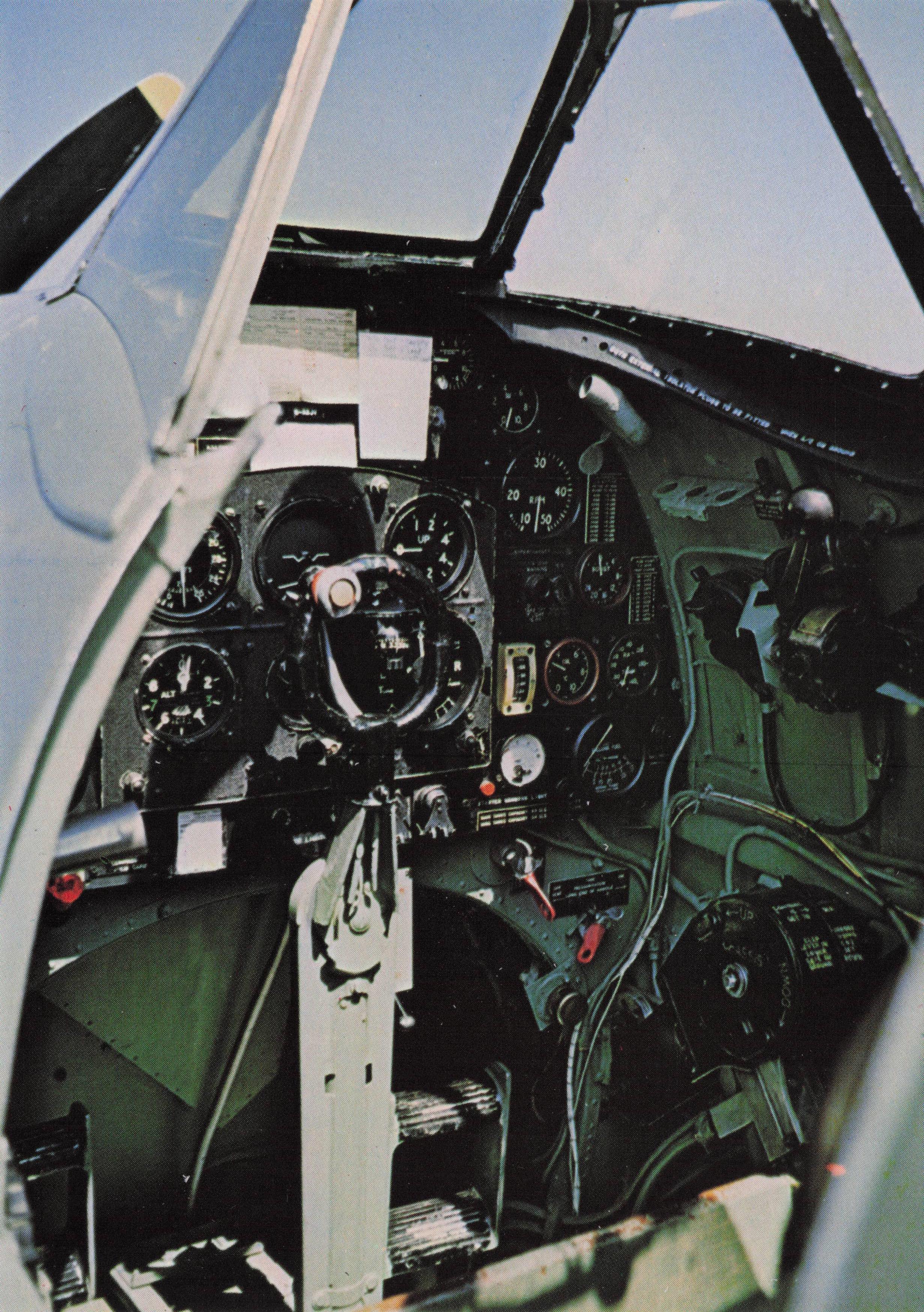 Spitfire FIX Interior Cockpit Vintage Fighter Plane Military Aircraft Postcard